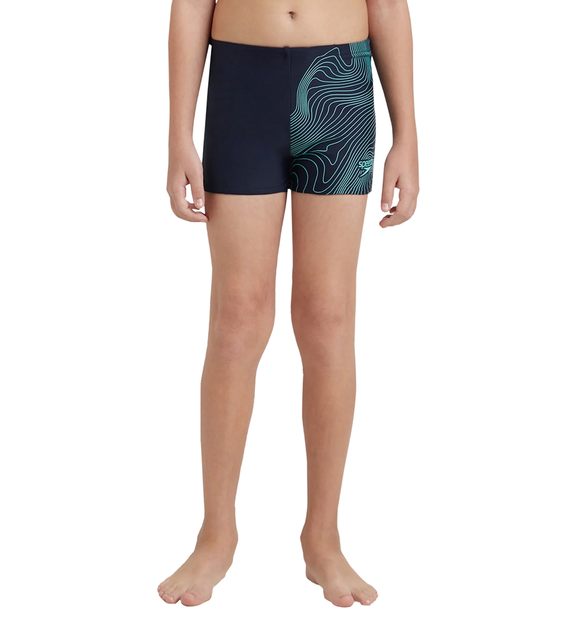 Boy's Endurance10 Tide Print Sports Gala Logo Aquashort - True Navy & Arctic Glass - Image 2