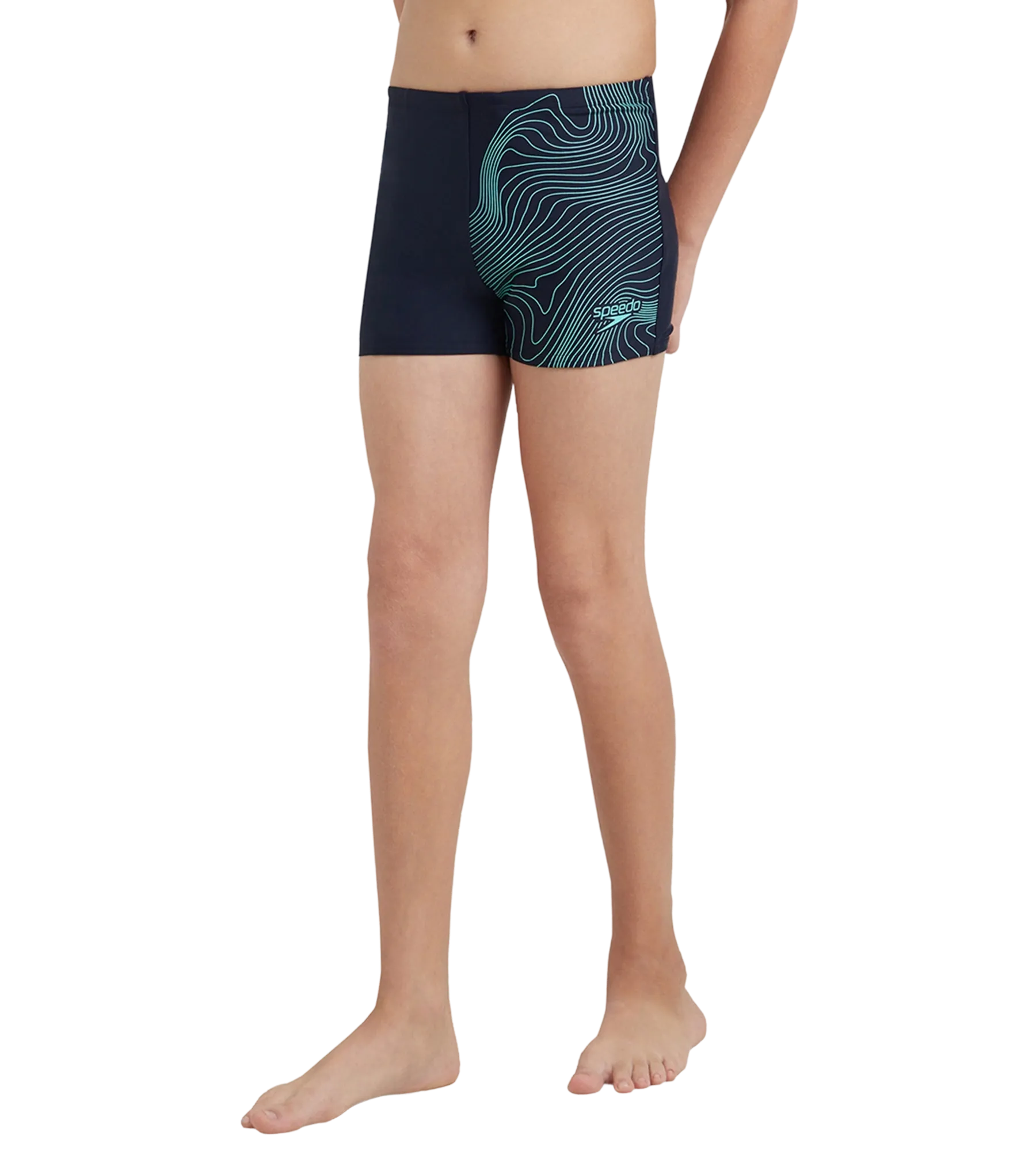 Boy's Endurance10 Tide Print Sports Gala Logo Aquashort - True Navy & Arctic Glass - Image 3
