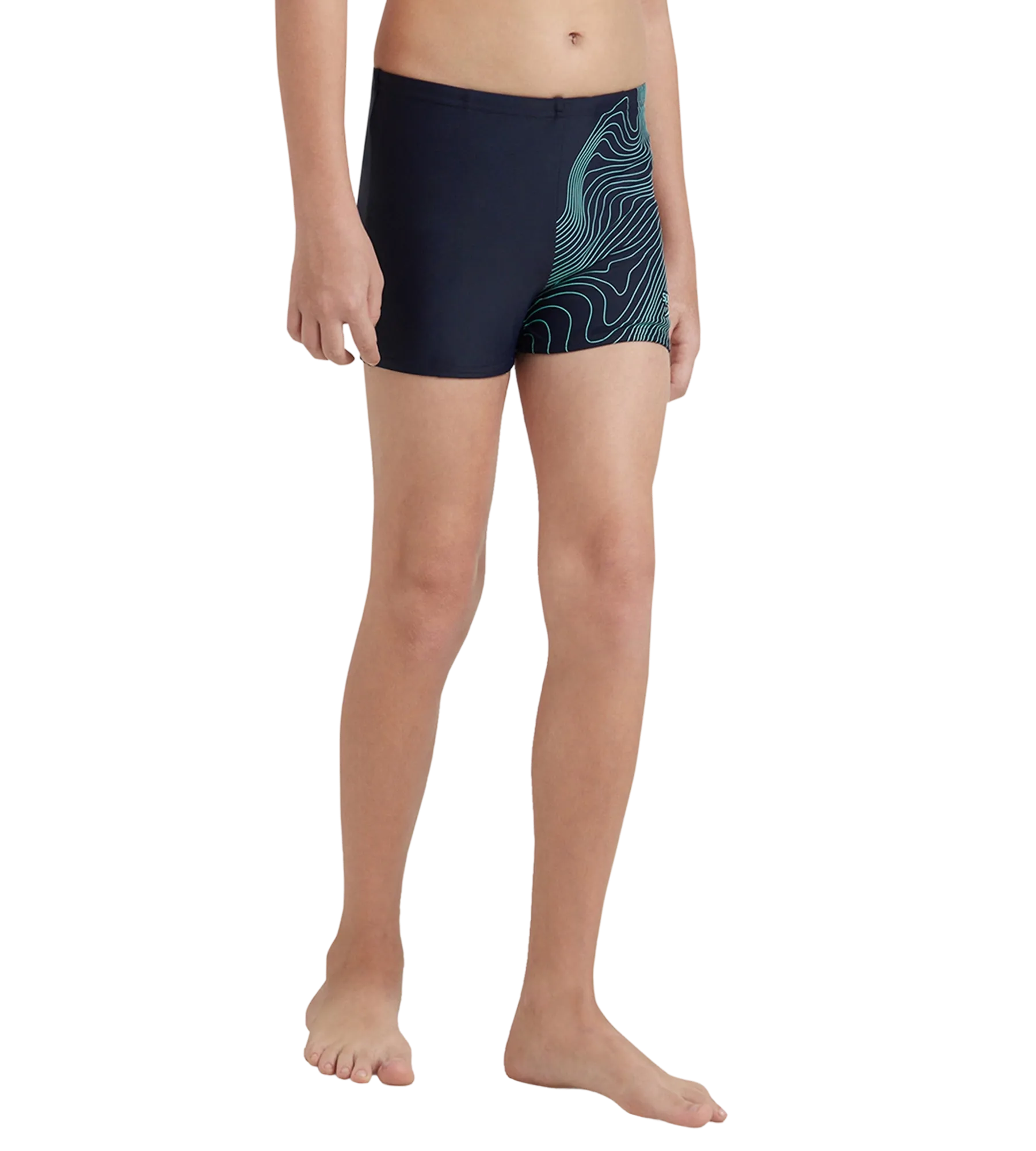 Boy's Endurance10 Tide Print Sports Gala Logo Aquashort - True Navy & Arctic Glass - Image 4