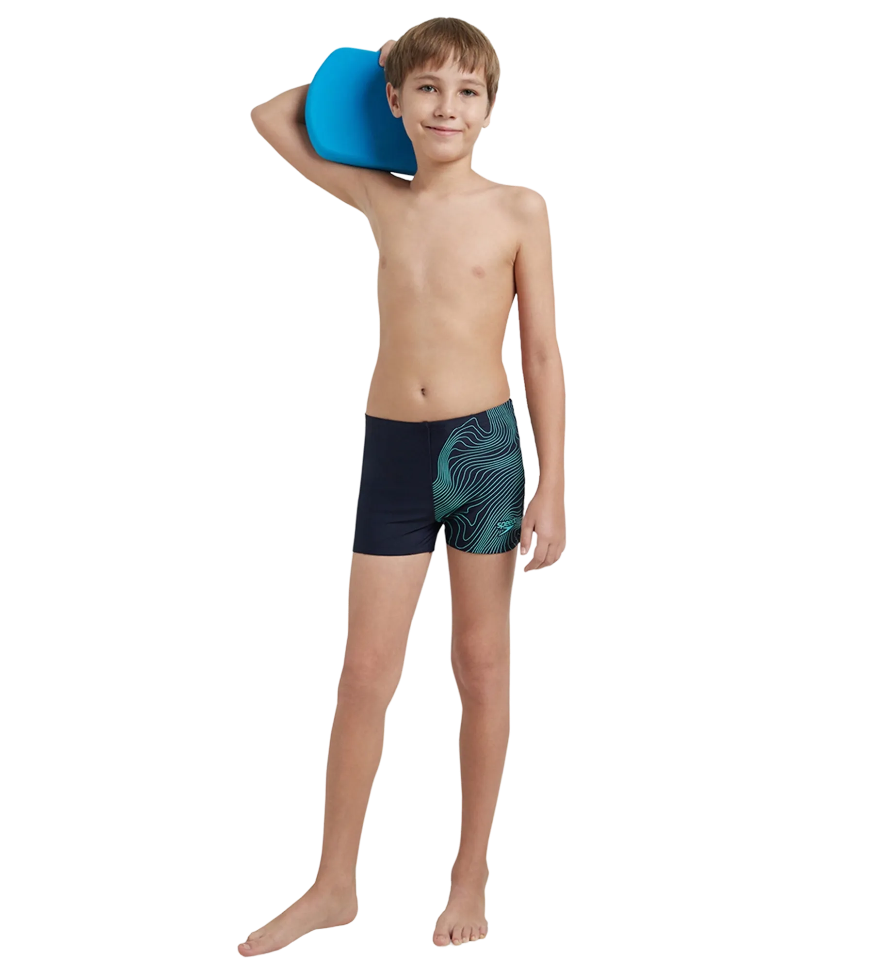 Boy's Endurance10 Tide Print Sports Gala Logo Aquashort - True Navy & Arctic Glass - Image 7