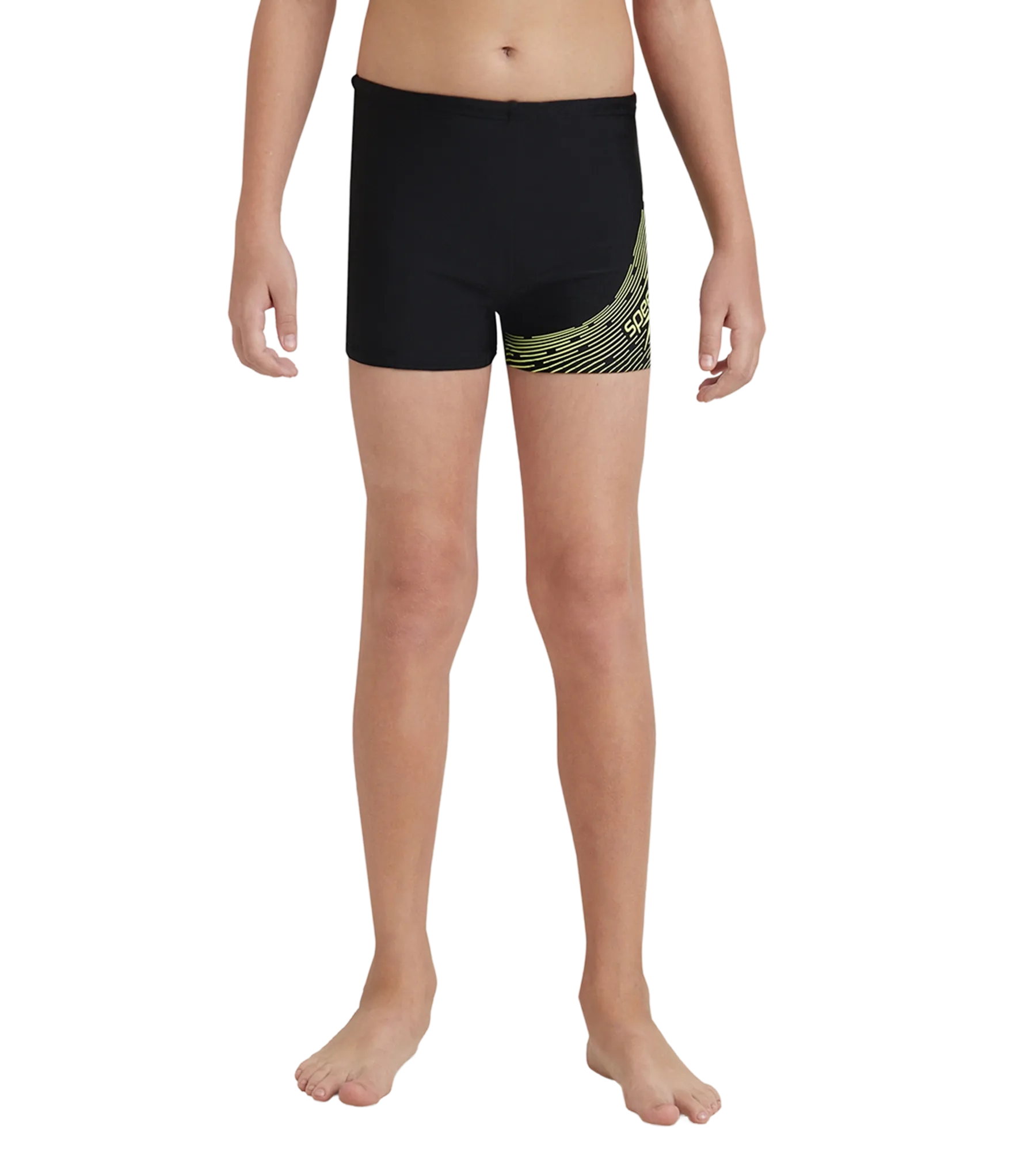 Boy's Endurance 10 Medley Logo Aquashort - Black & Lemon Drizzle - Image 2
