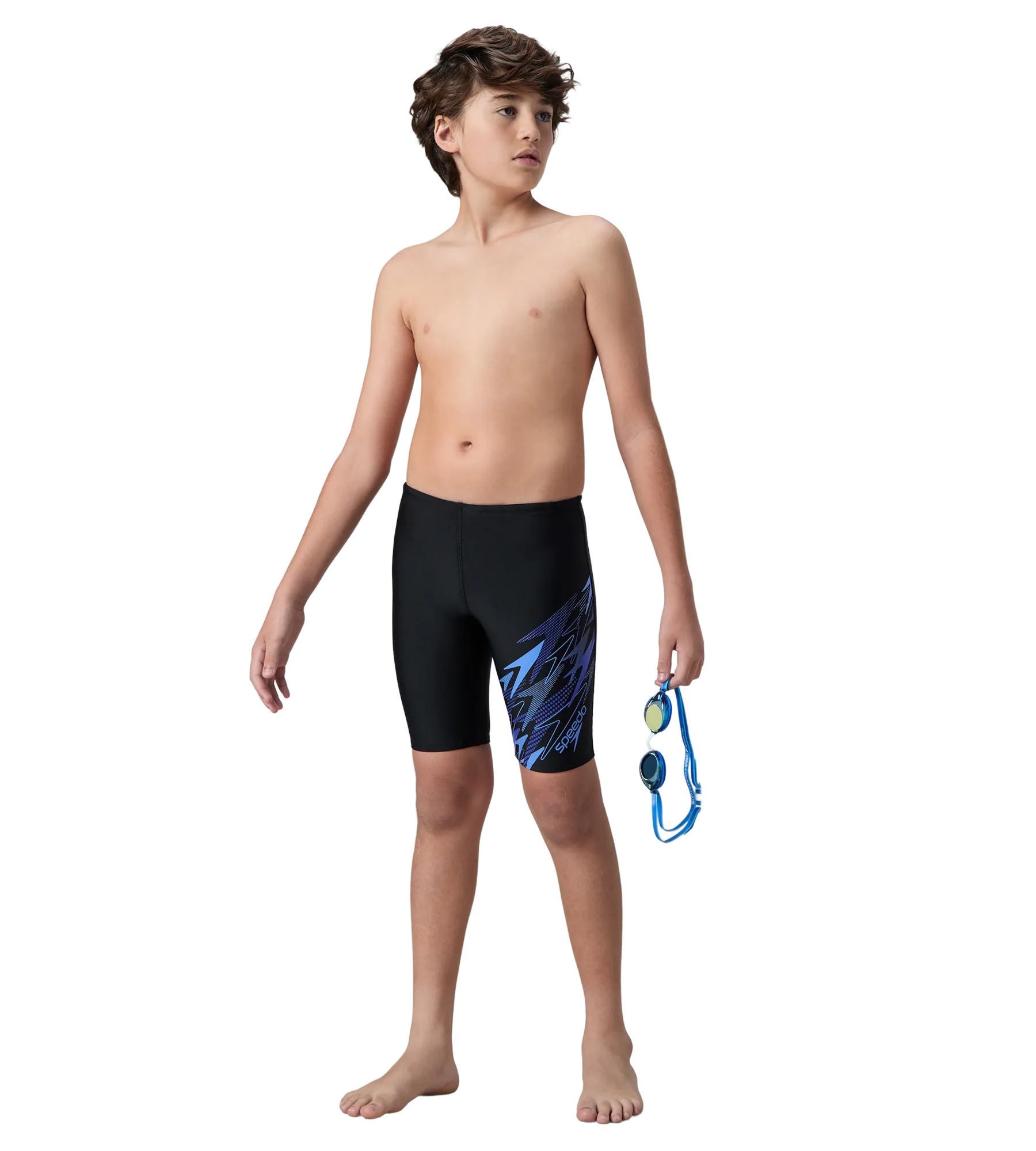 Boy's Endurance10 Medley Gala Logo Jammer - Black. Periwinkle Blue & Deep Saffire - Image 6