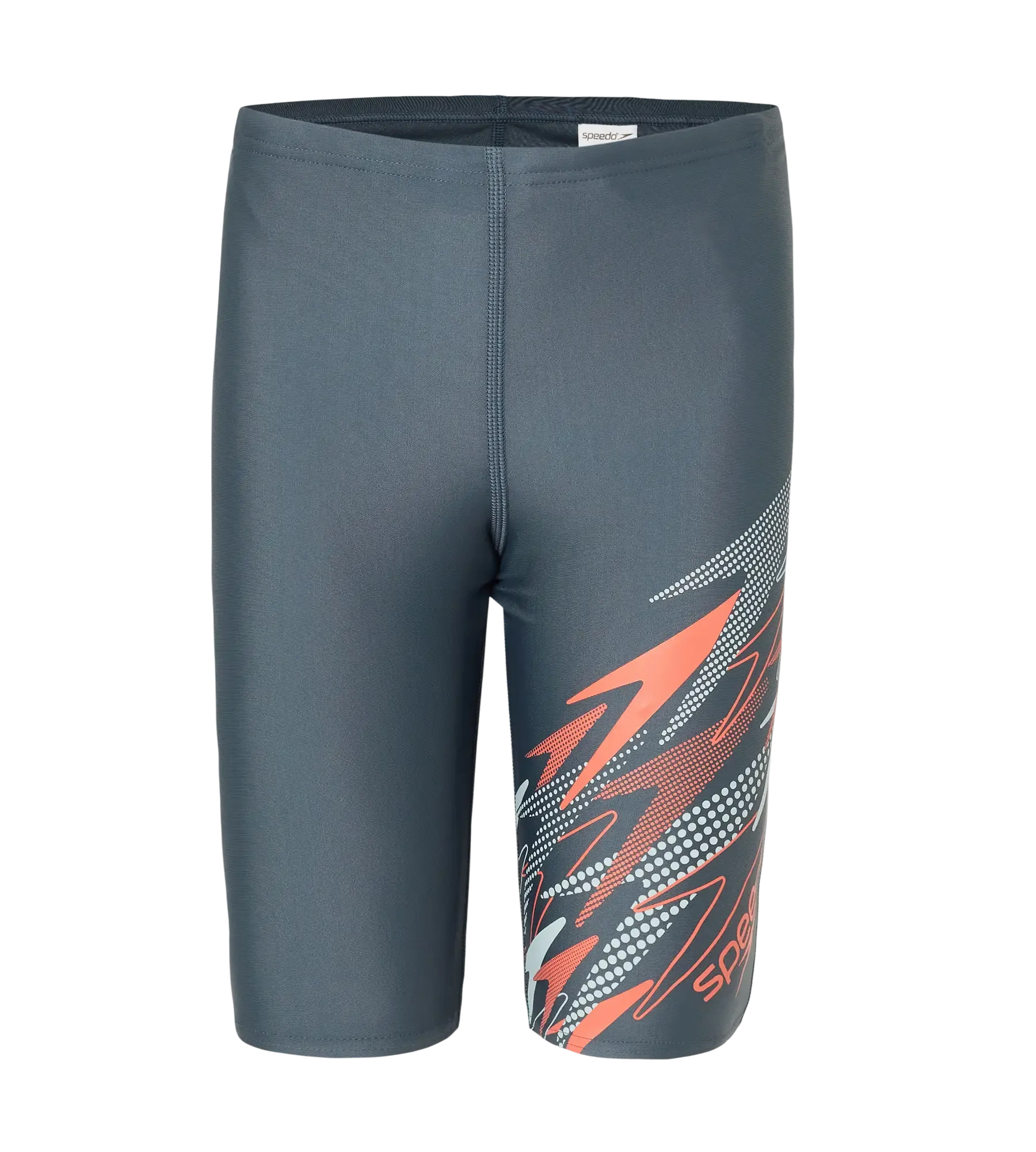 Boy's Endurabrite Medley Gala Logo Jammer - Grey Lead. Tropic Coral & Evening Grey - Image 10