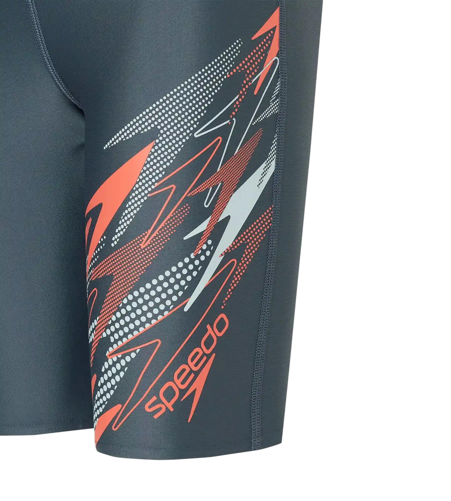 Boy's Endurabrite Medley Gala Logo Jammer - Grey Lead. Tropic Coral & Evening Grey - Image 12