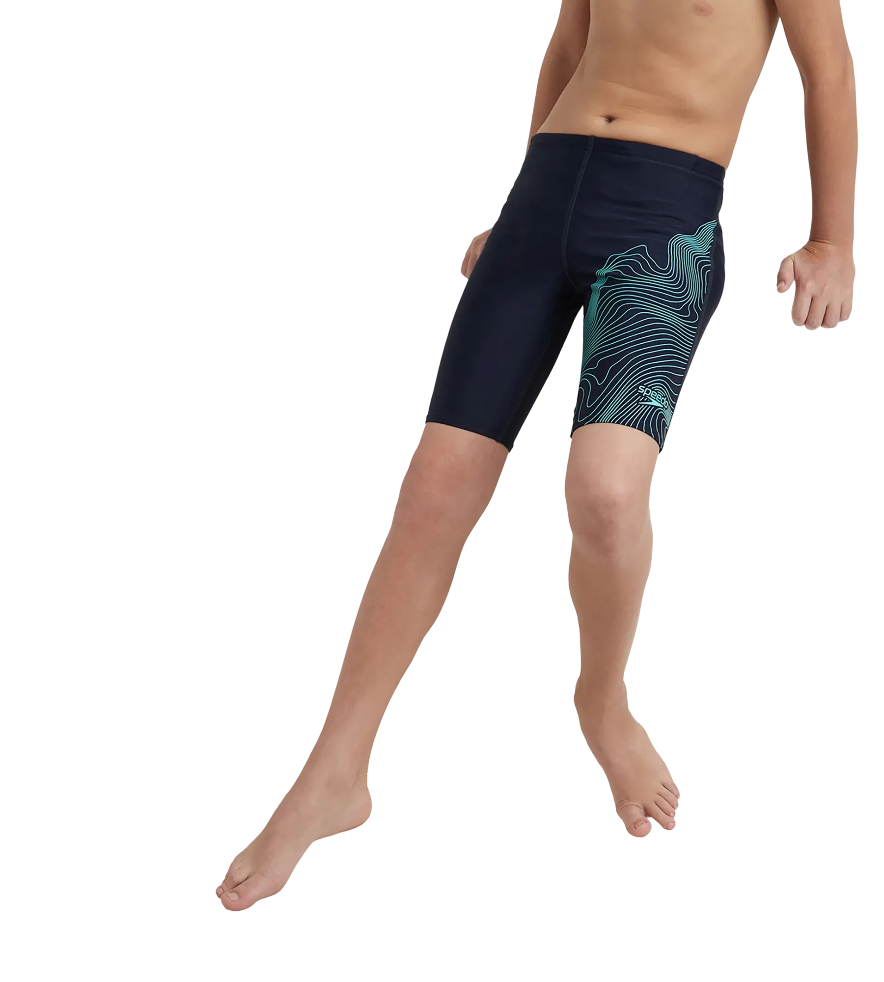 Boy's Endurance10 Tide Print Sports Gala Logo Jammer - True Navy & Arctic Glass