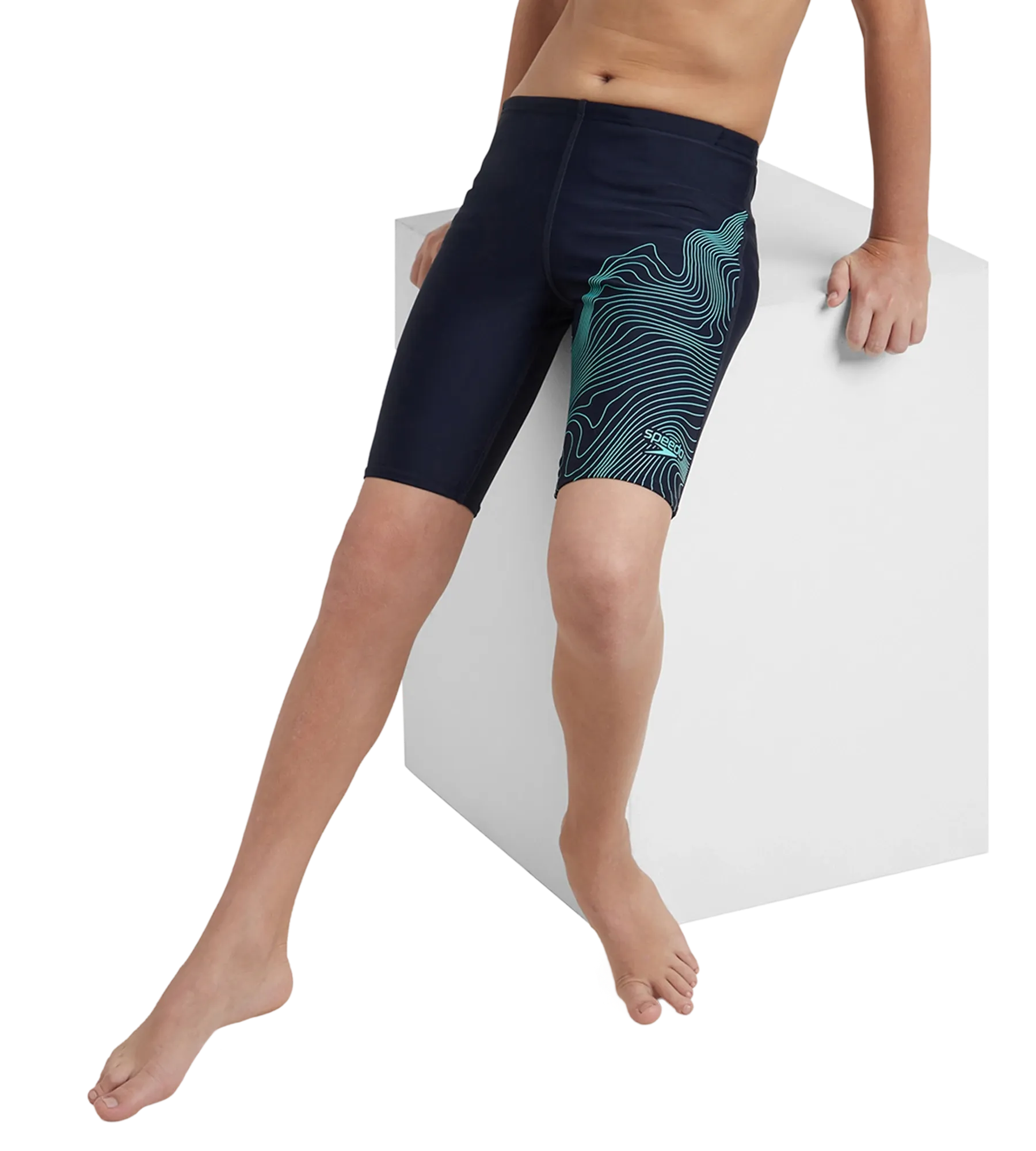 Boy's Endurance10 Tide Print Sports Gala Logo Jammer - True Navy & Arctic Glass - Image 8