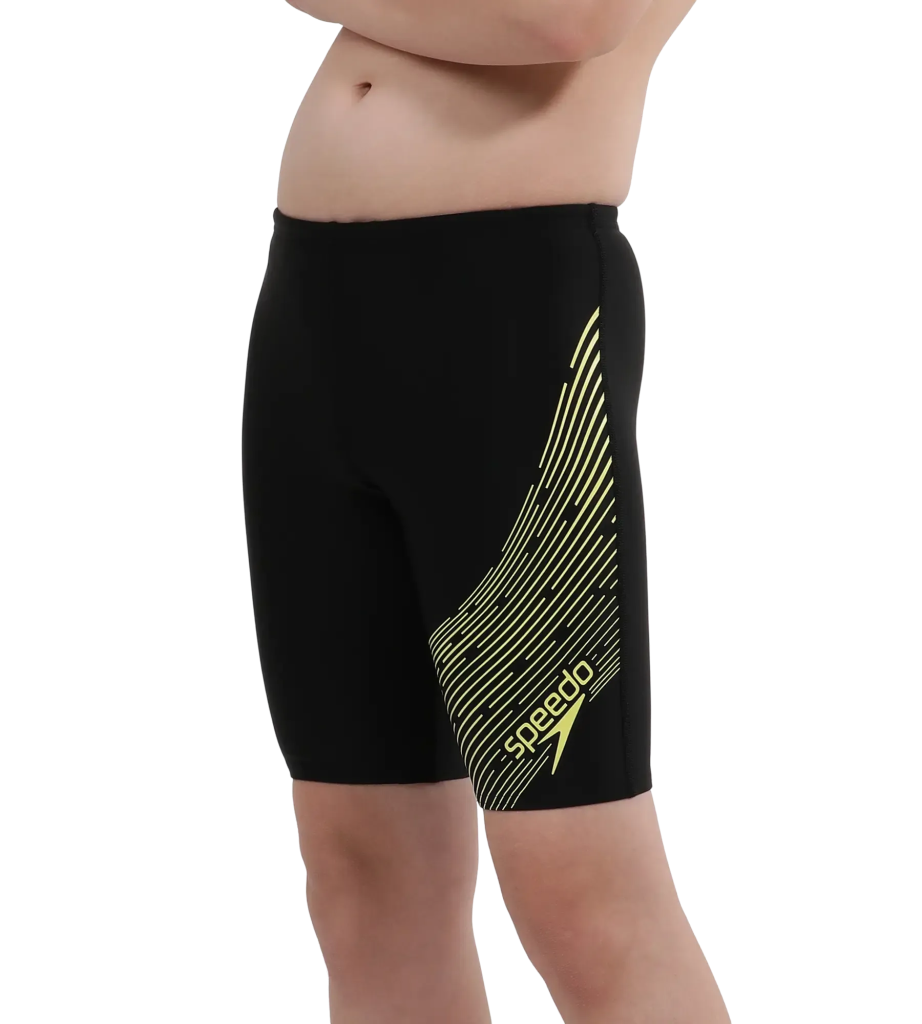 Boy's Endurance 10 Medley Logo Jammer - Black & Lemon Drizzle