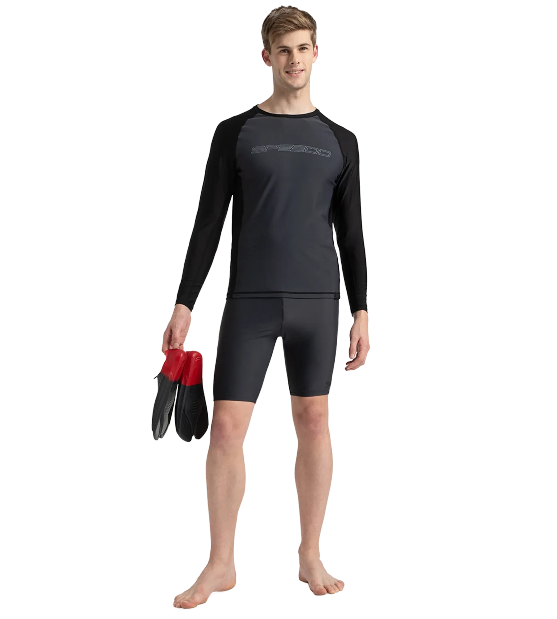 Men's Endurance10 Long Sleeve Suntop - Oxid Grey & Black - Image 7