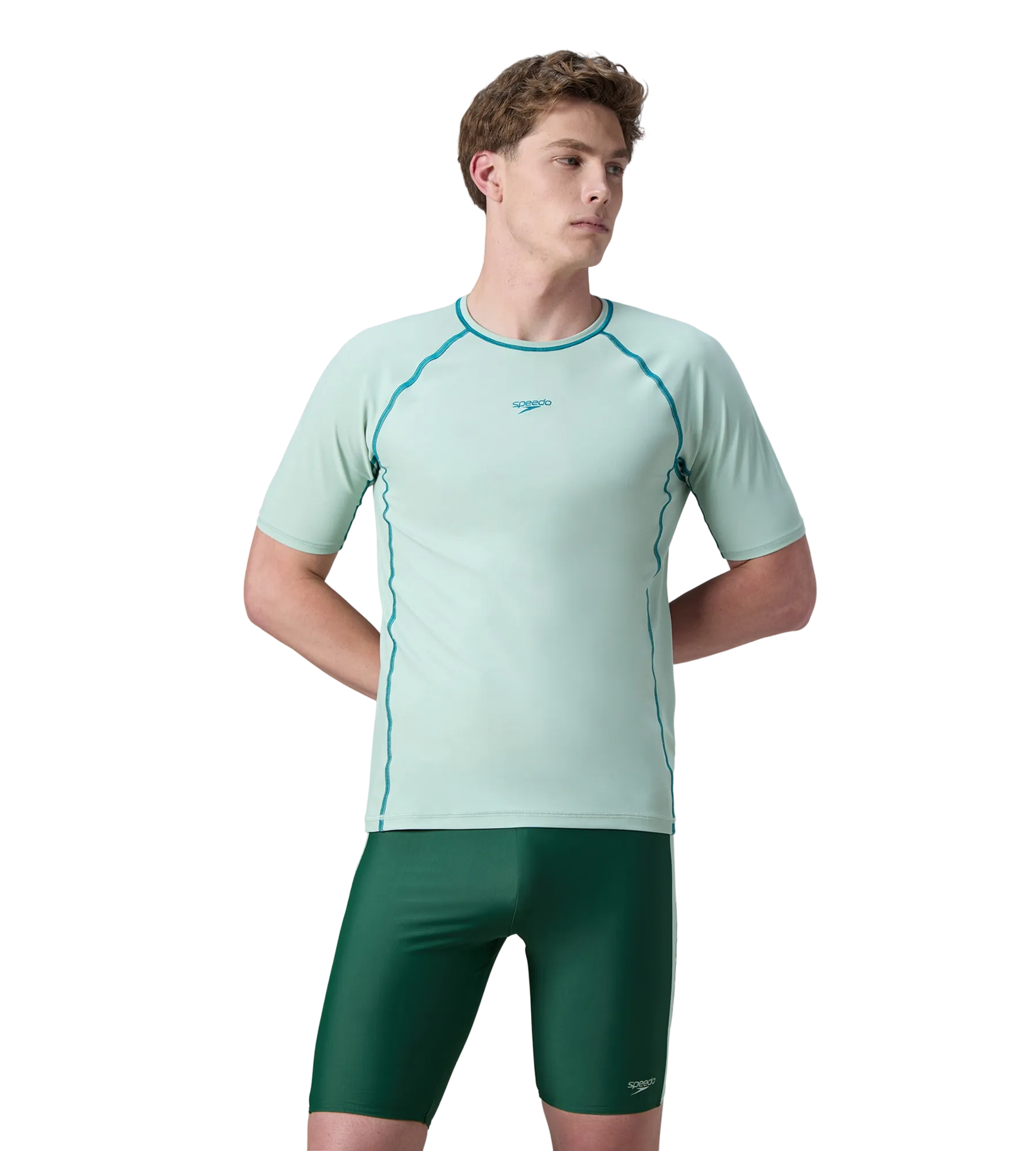 Men's Endurabrite Short Sleeve Suntop - Pale Adventure & Kai Green - Image 3