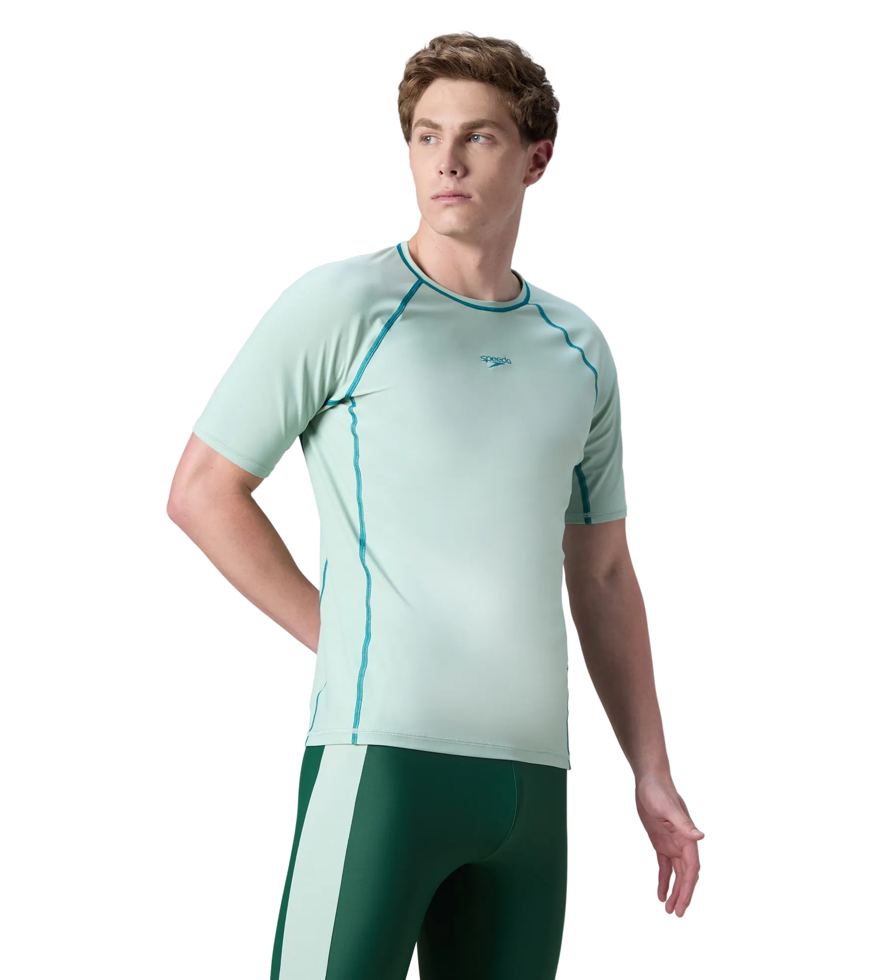 Men's Endurabrite Short Sleeve Suntop - Pale Adventure & Kai Green - Image 4