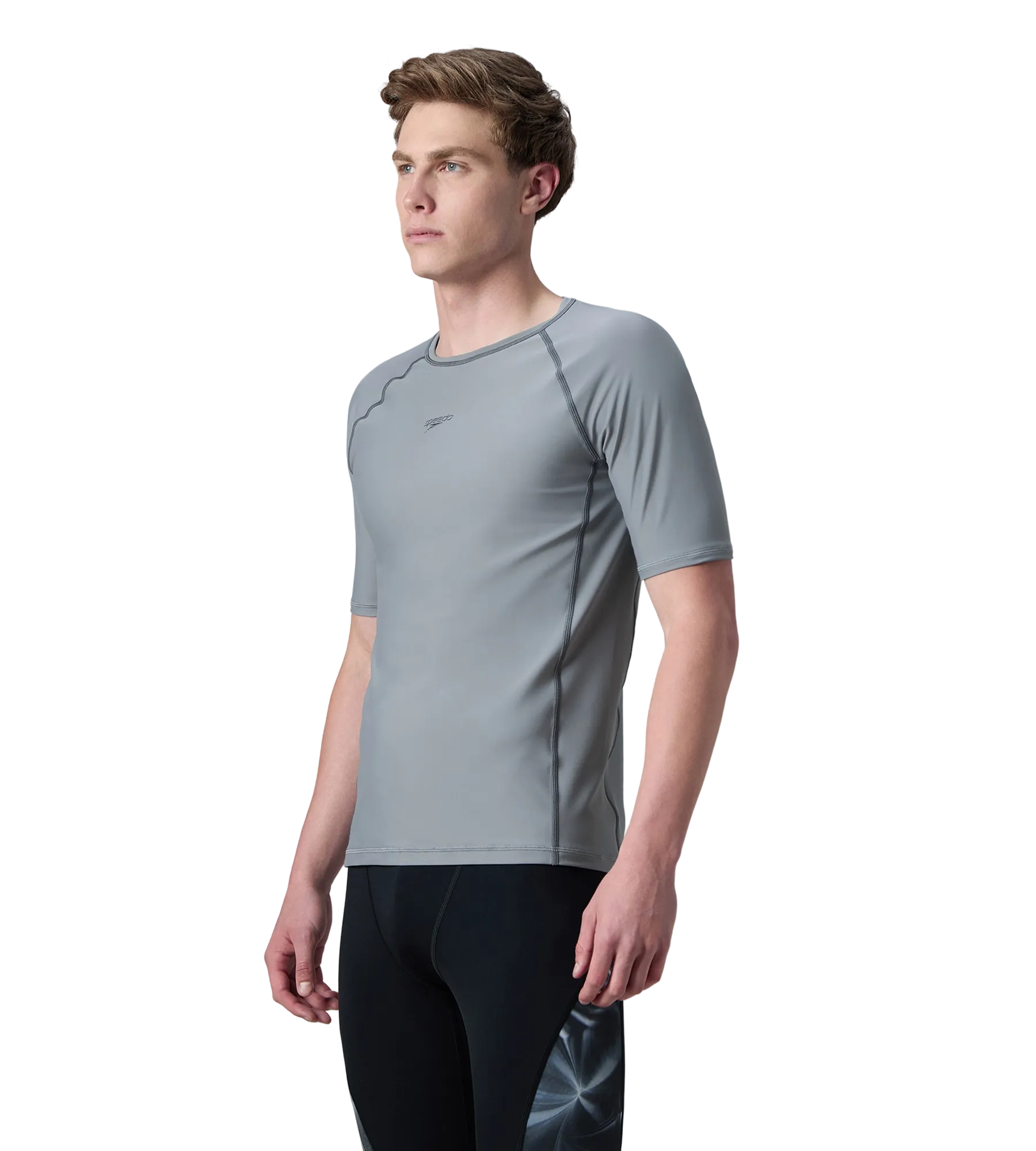 Men's Enduraflex Short Sleeve Suntop - Coin Grey & Electric Lime