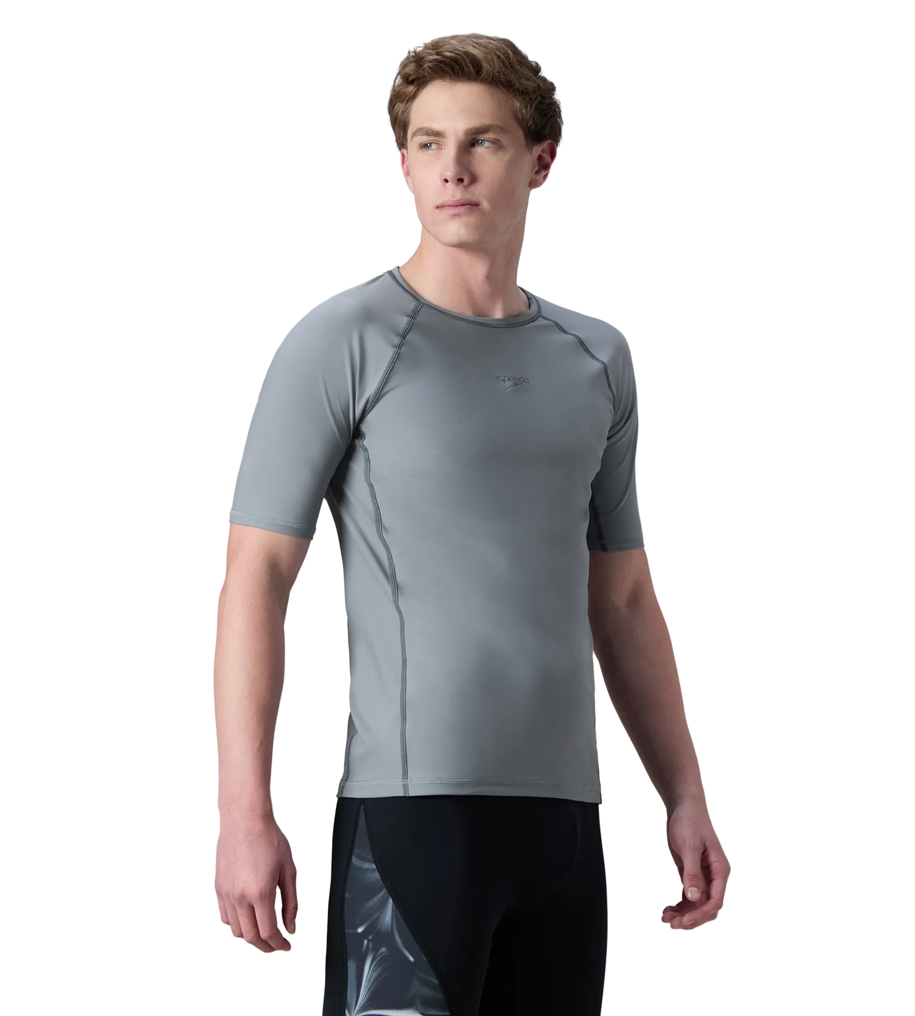 Men's Enduraflex Short Sleeve Suntop - Coin Grey & Electric Lime - Image 4