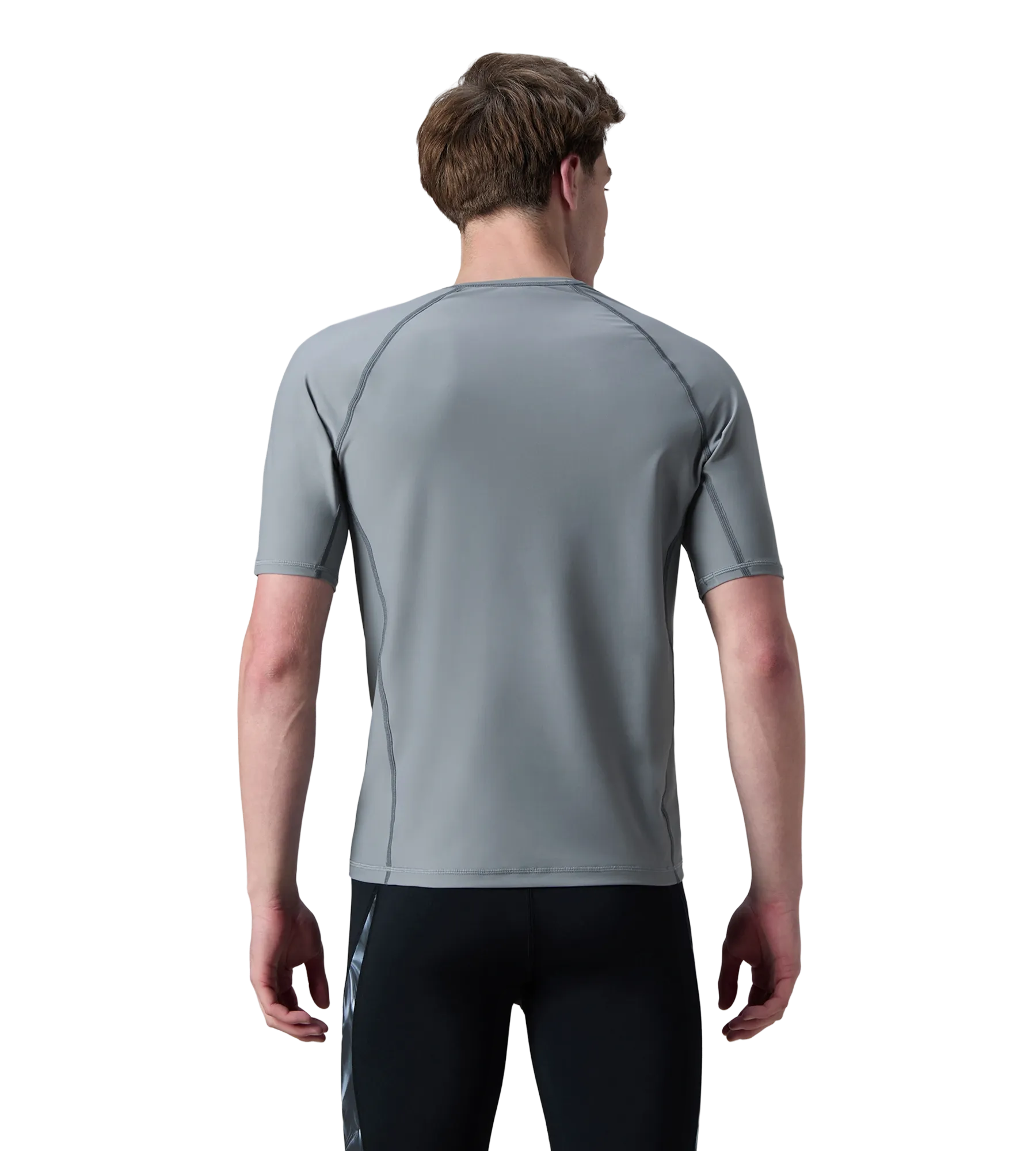 Men's Enduraflex Short Sleeve Suntop - Coin Grey & Electric Lime - Image 5