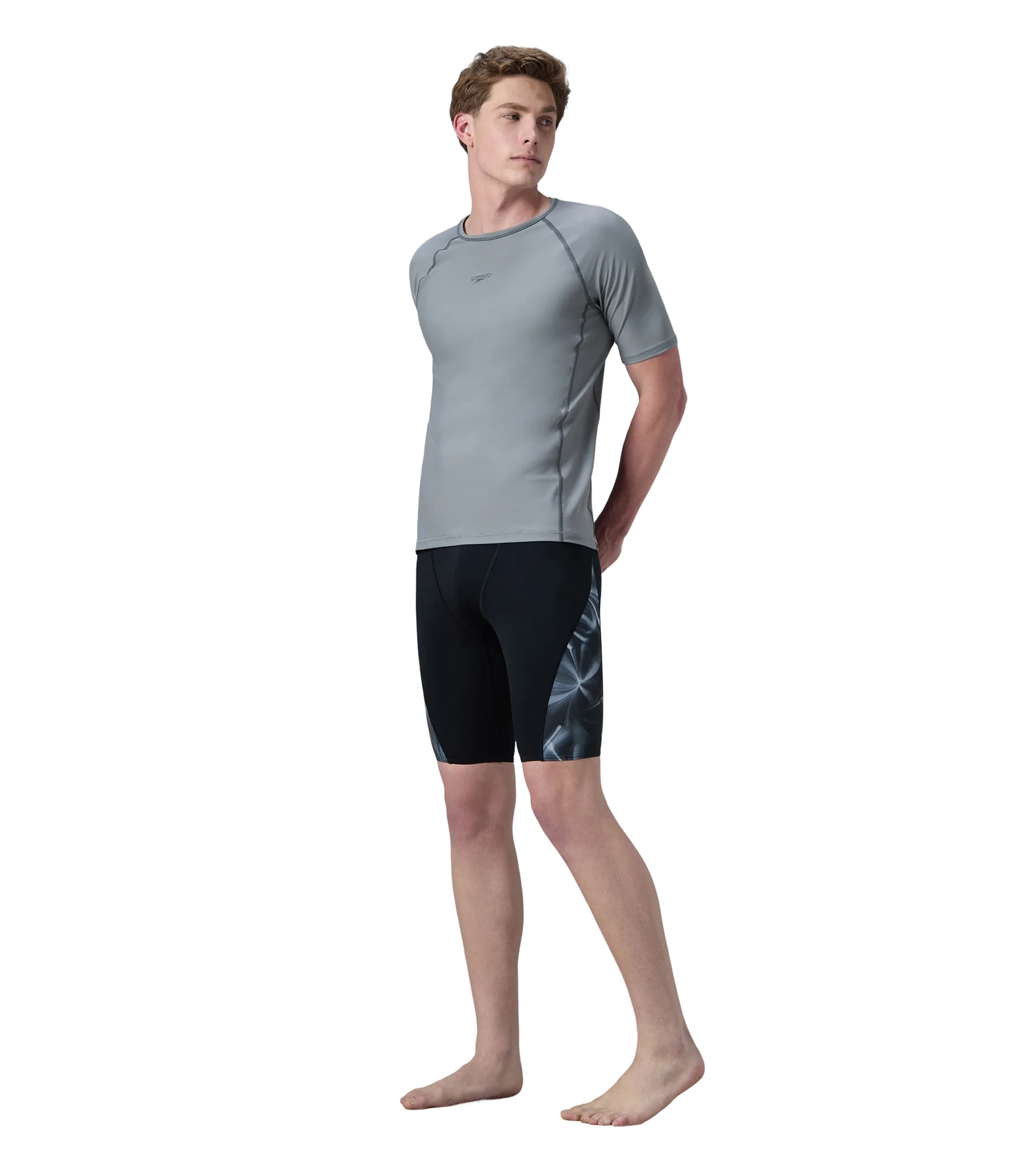 Men's Enduraflex Short Sleeve Suntop - Coin Grey & Electric Lime - Image 6