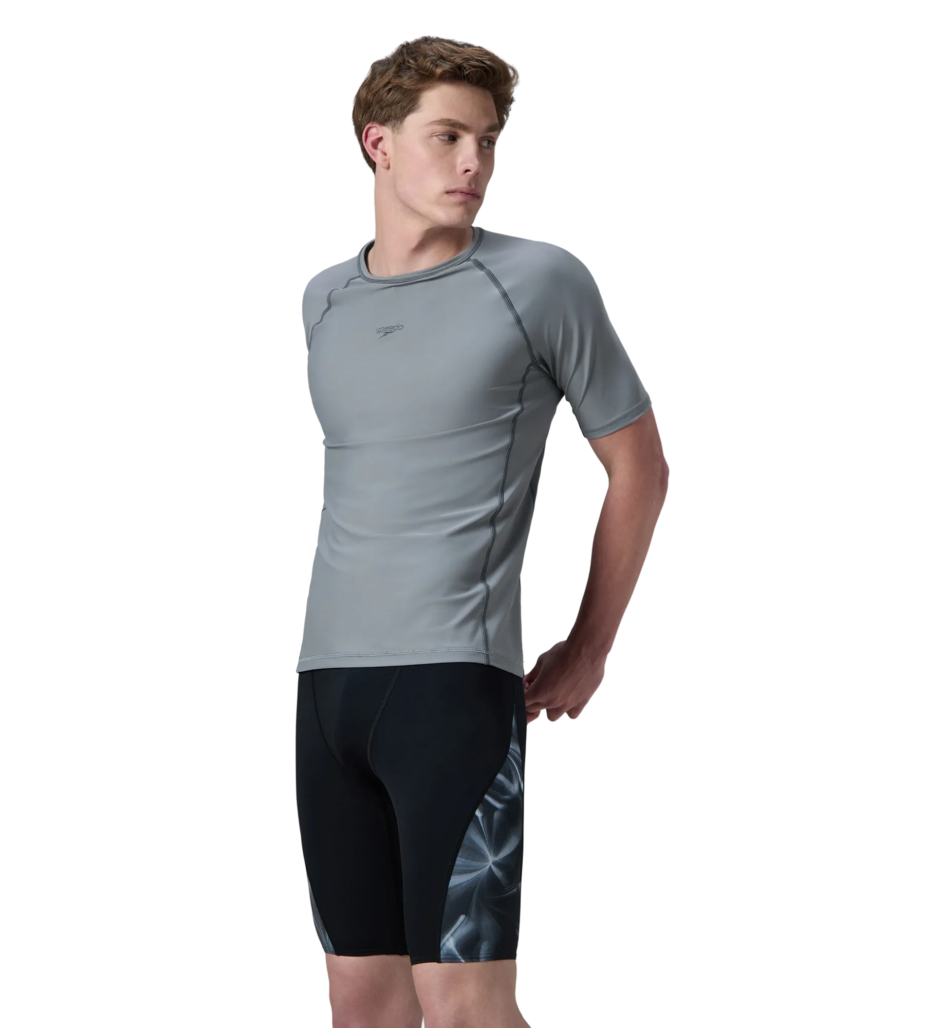Men's Enduraflex Short Sleeve Suntop - Coin Grey & Electric Lime - Image 9
