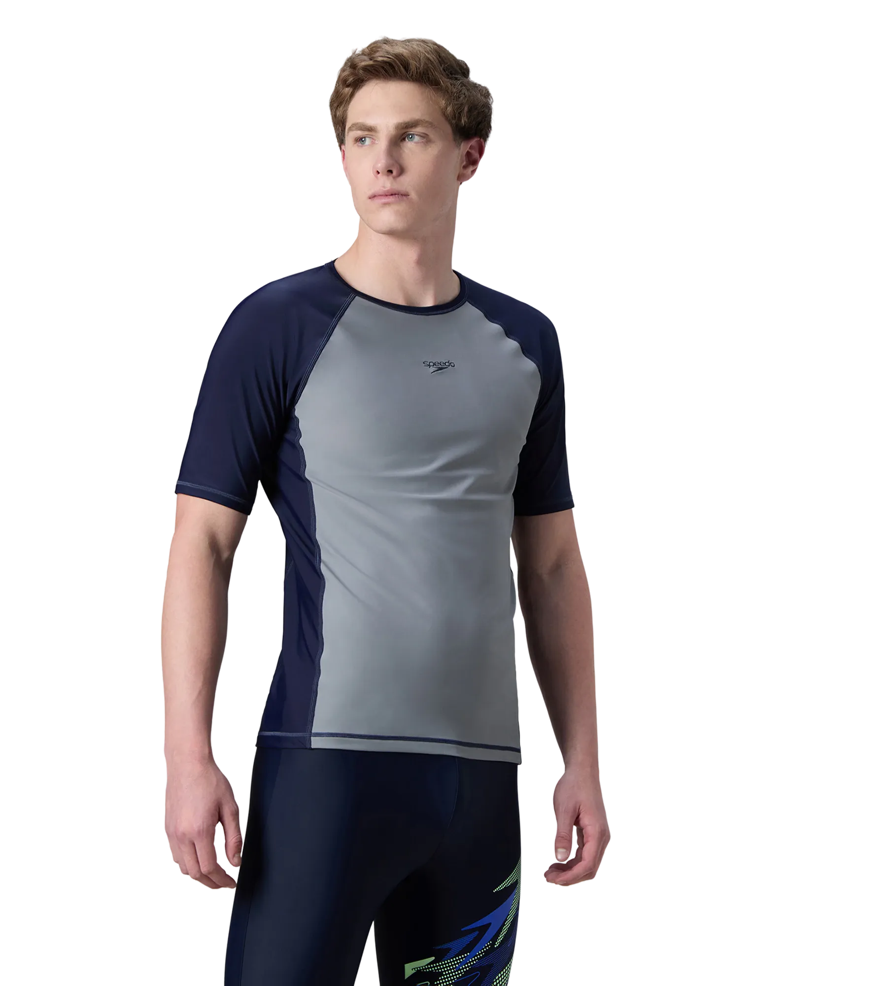 Men's Enduraflex Short Sleeve Suntop - Coin Grey & True Navy - Image 4