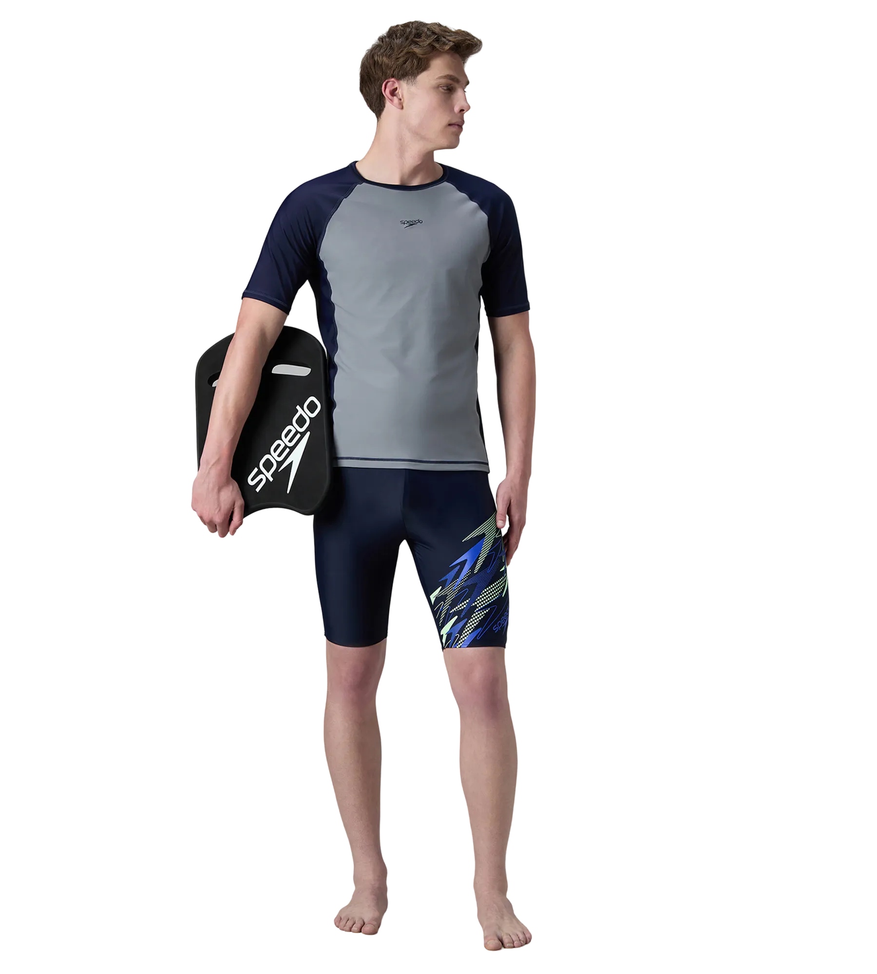 Men's Enduraflex Short Sleeve Suntop - Coin Grey & True Navy - Image 6
