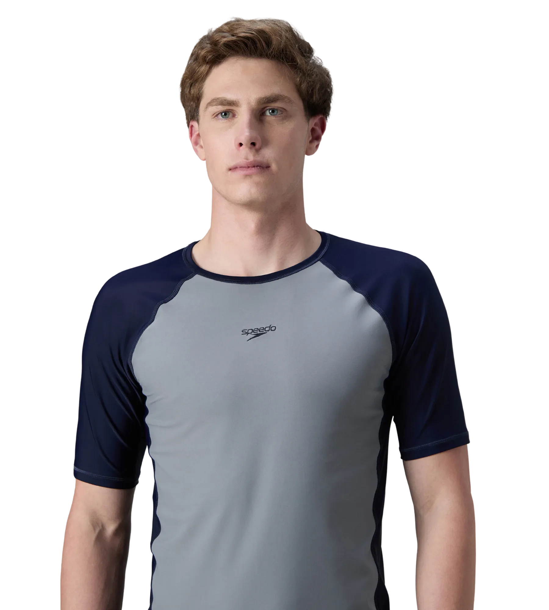 Men's Enduraflex Short Sleeve Suntop - Coin Grey & True Navy - Image 7