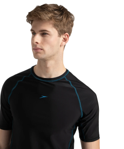 Men's Endurance 10 Short Sleeve Suntop - Black & Darkteal