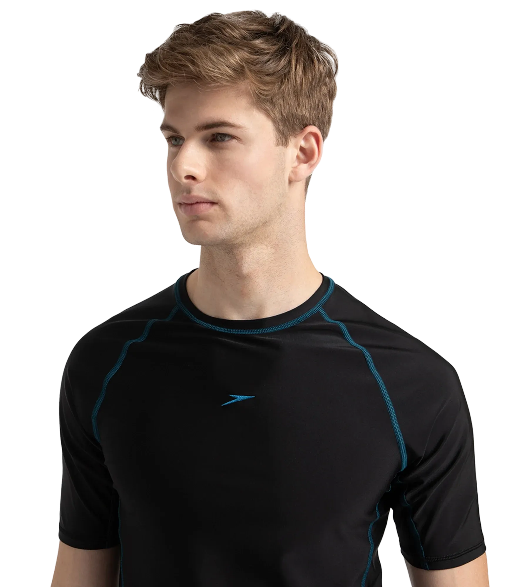 Men's Endurance 10 Short Sleeve Suntop - Black & Darkteal - Image 10