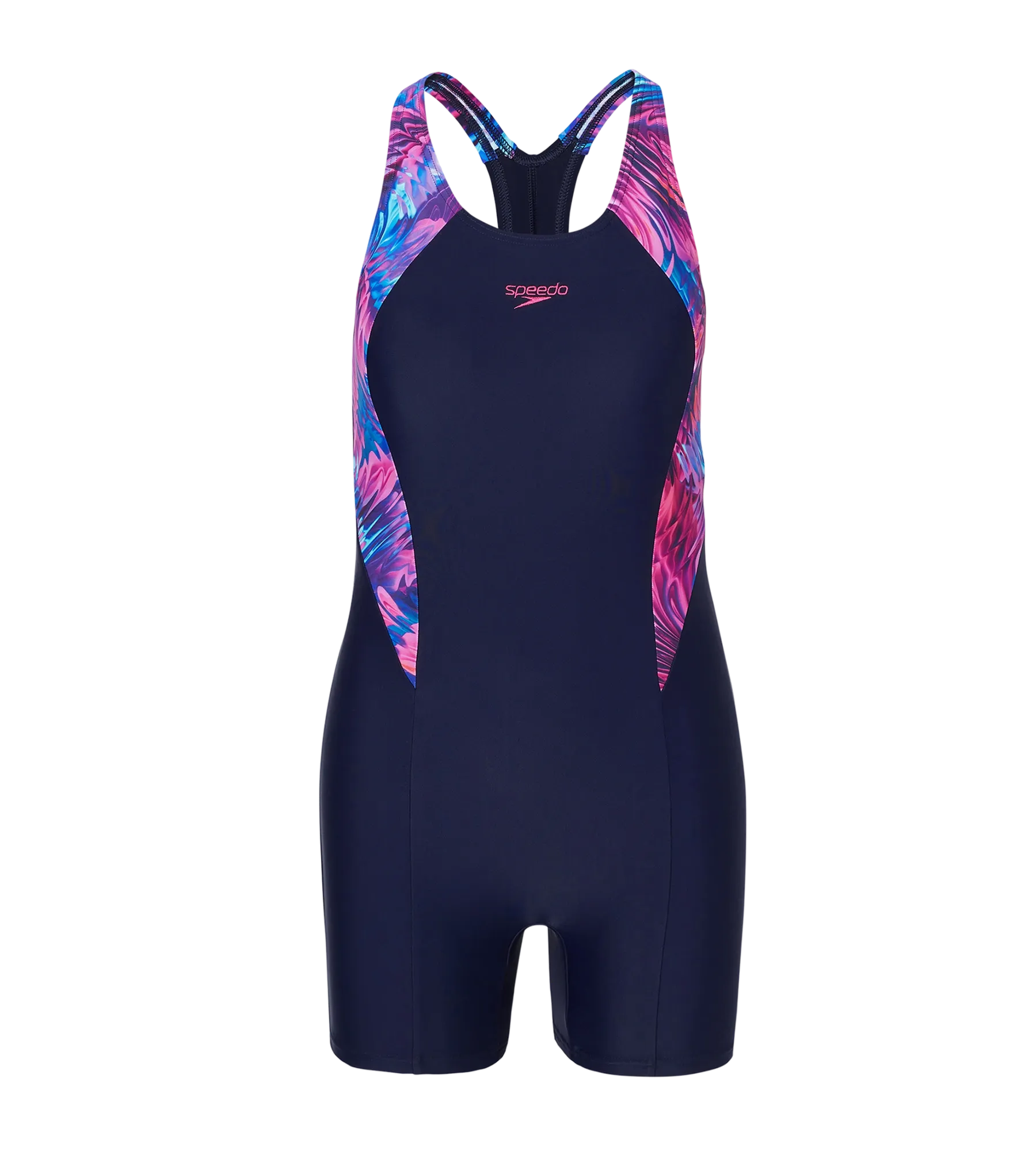 Women's Endurance10 Splice Racerback Legsuit - True Navy & Margarita Pink - Image 2