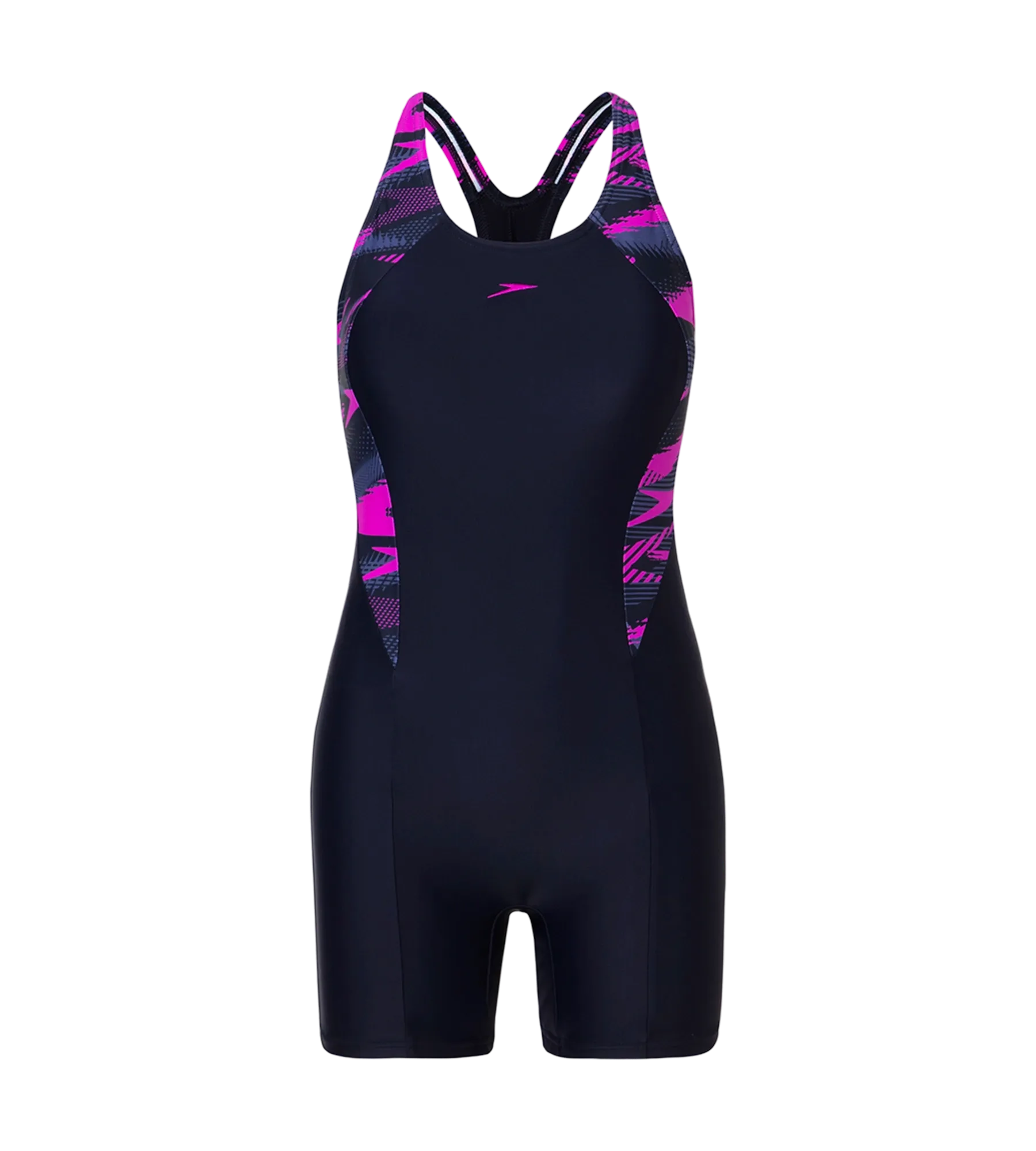 Women's Endurance10 Hyperboom Printed Splice Racerback Legsuit - True Navy. Hapuna Blue & Diva - Image 11