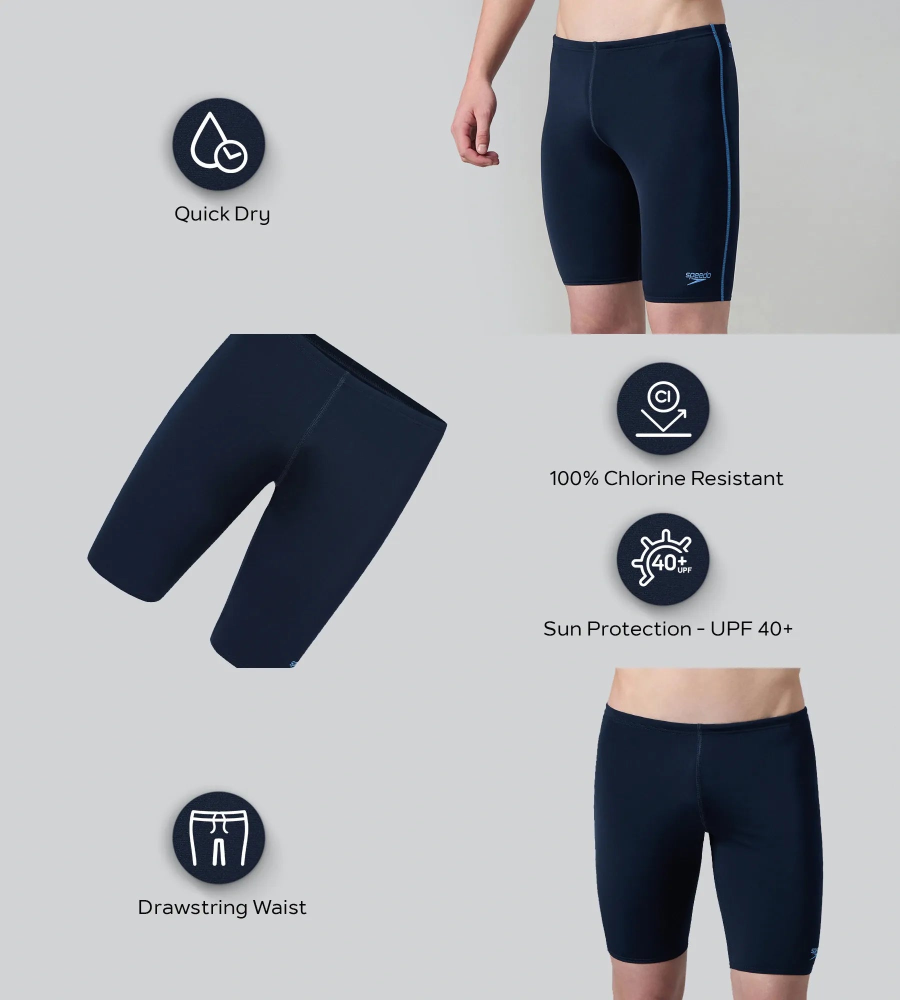 Men's Endurance+ Essential Jammer - True Navy & Periwinkle Blue - Image 2