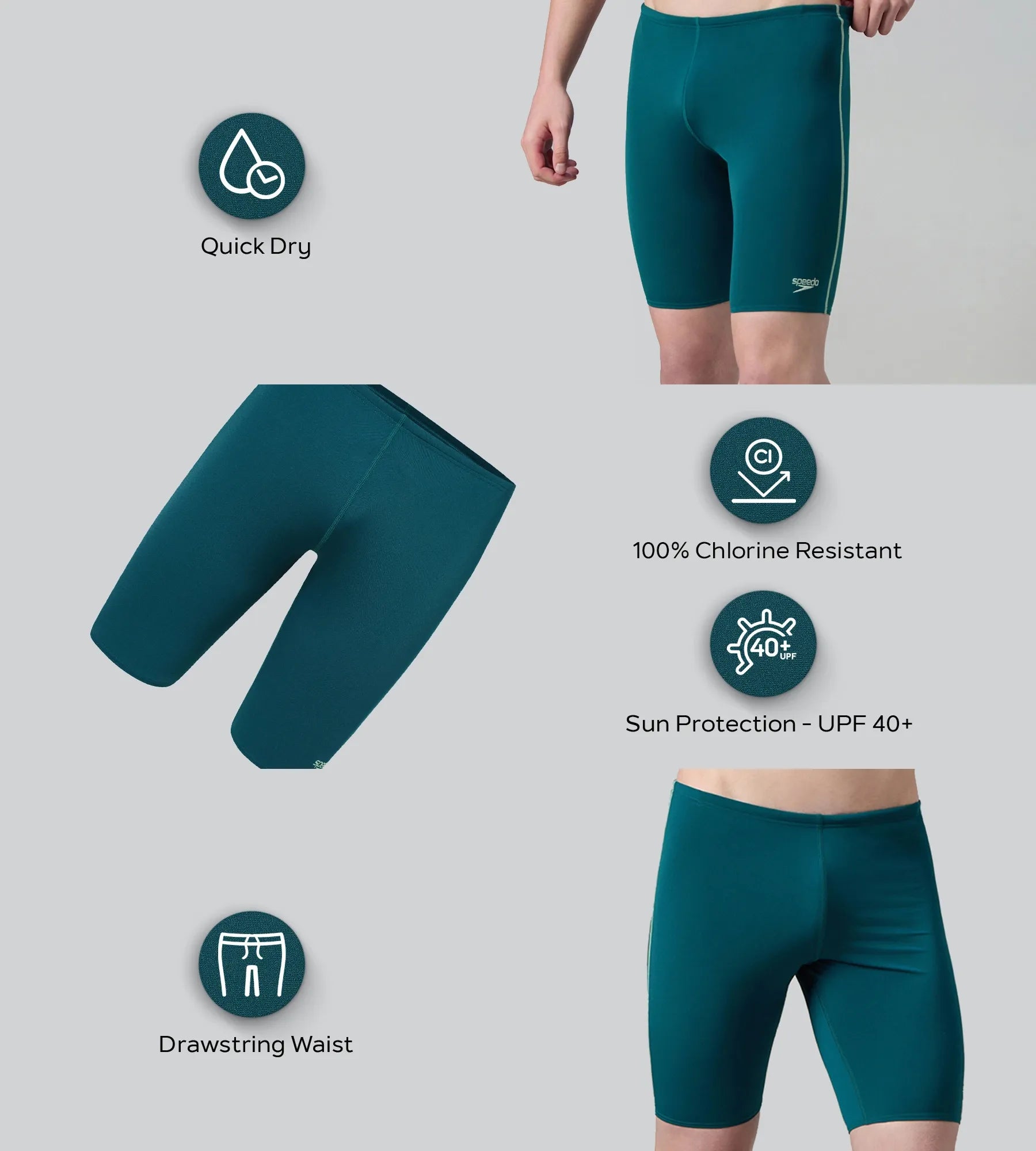 Men's Endurance+ Essential Jammer - Dark Teal & Pale Adventure - Image 2