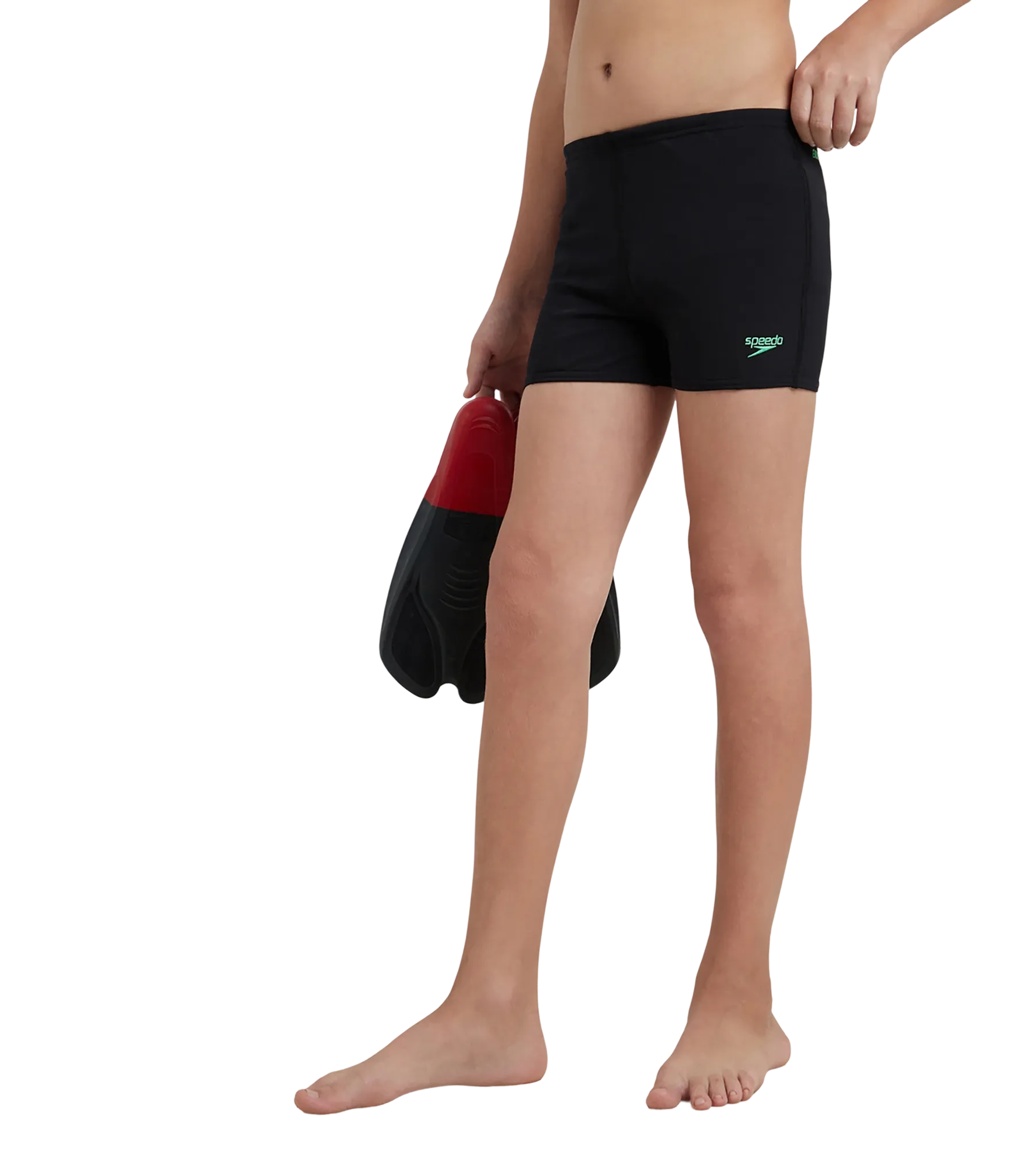 Boy's Recycled Endurance+ Quick Dry Essential Aquashort - Black & Harlequin Green