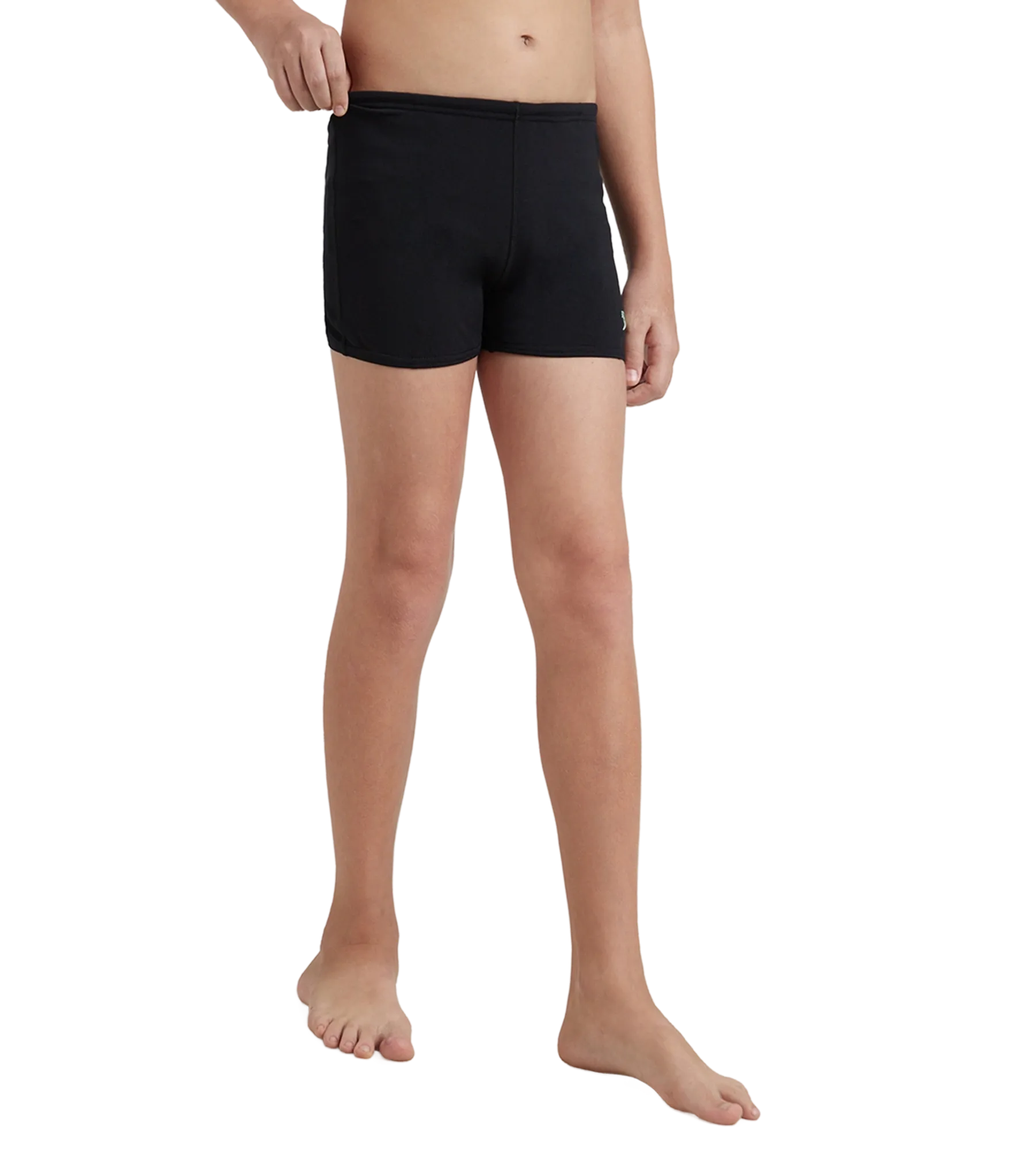 Boy's Recycled Endurance+ Quick Dry Essential Aquashort - Black & Harlequin Green - Image 4