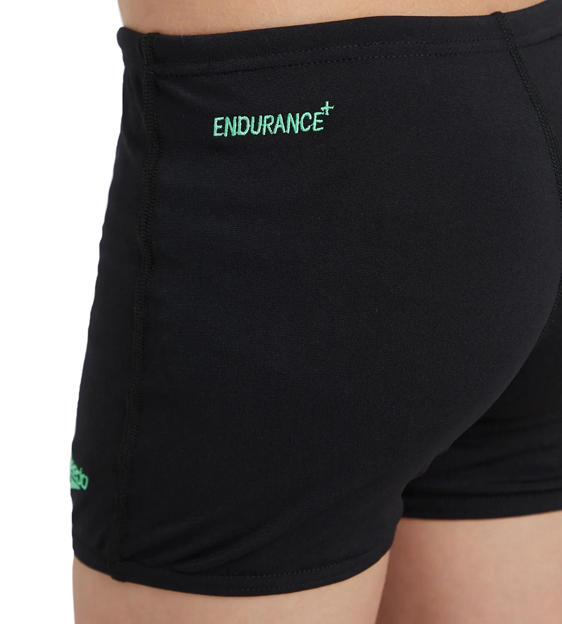 Boy's Recycled Endurance+ Quick Dry Essential Aquashort - Black & Harlequin Green - Image 10