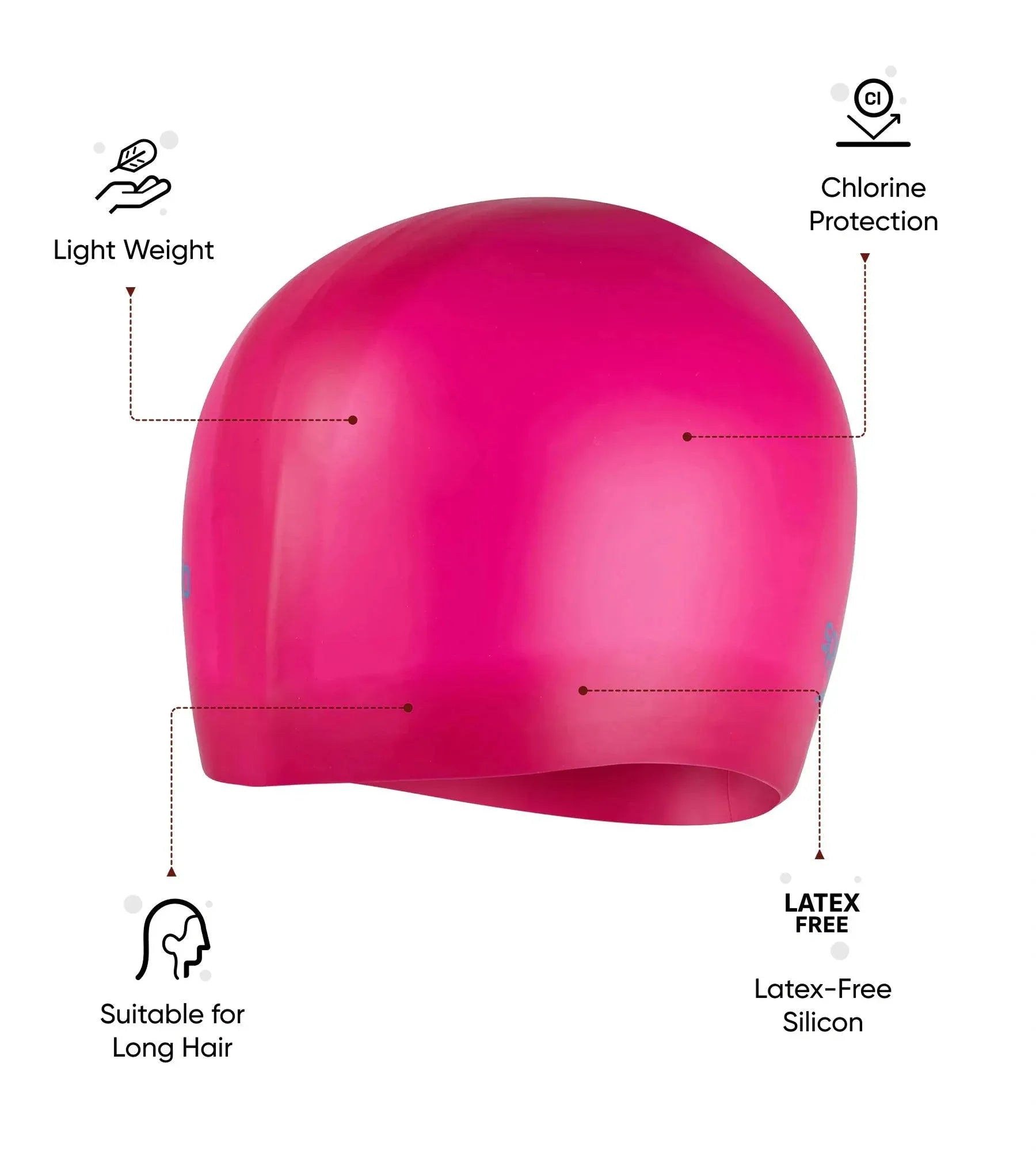 Unisex Kids Long Hair Chlorine Resistant Swim Cap For Boys and Girls - Pink & Blue - Image 6