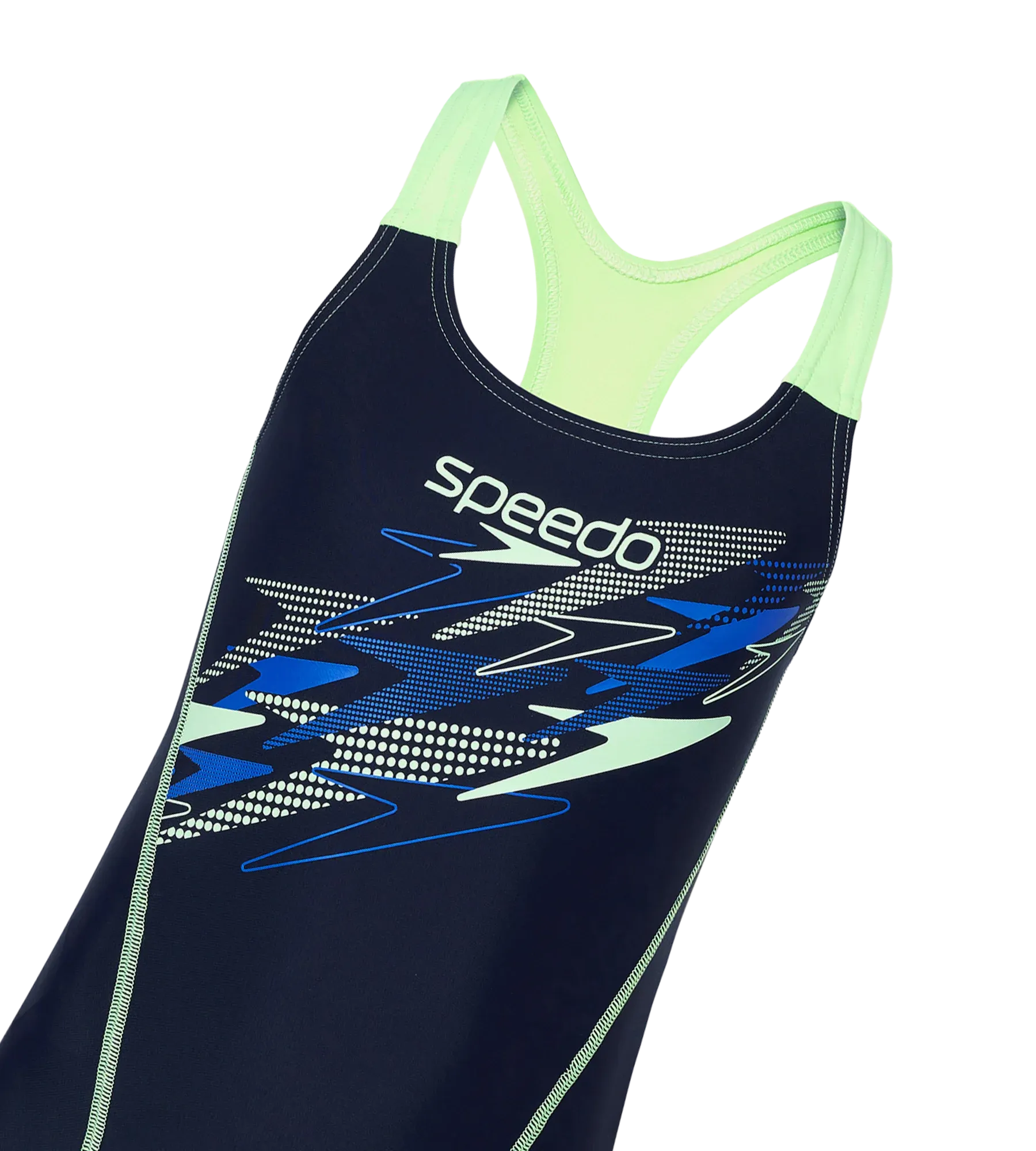Gir's Endurance10 Medley Print Muscleback V-Cut One Piece Swimsuit - True Navy & Pale Clover - Image 5
