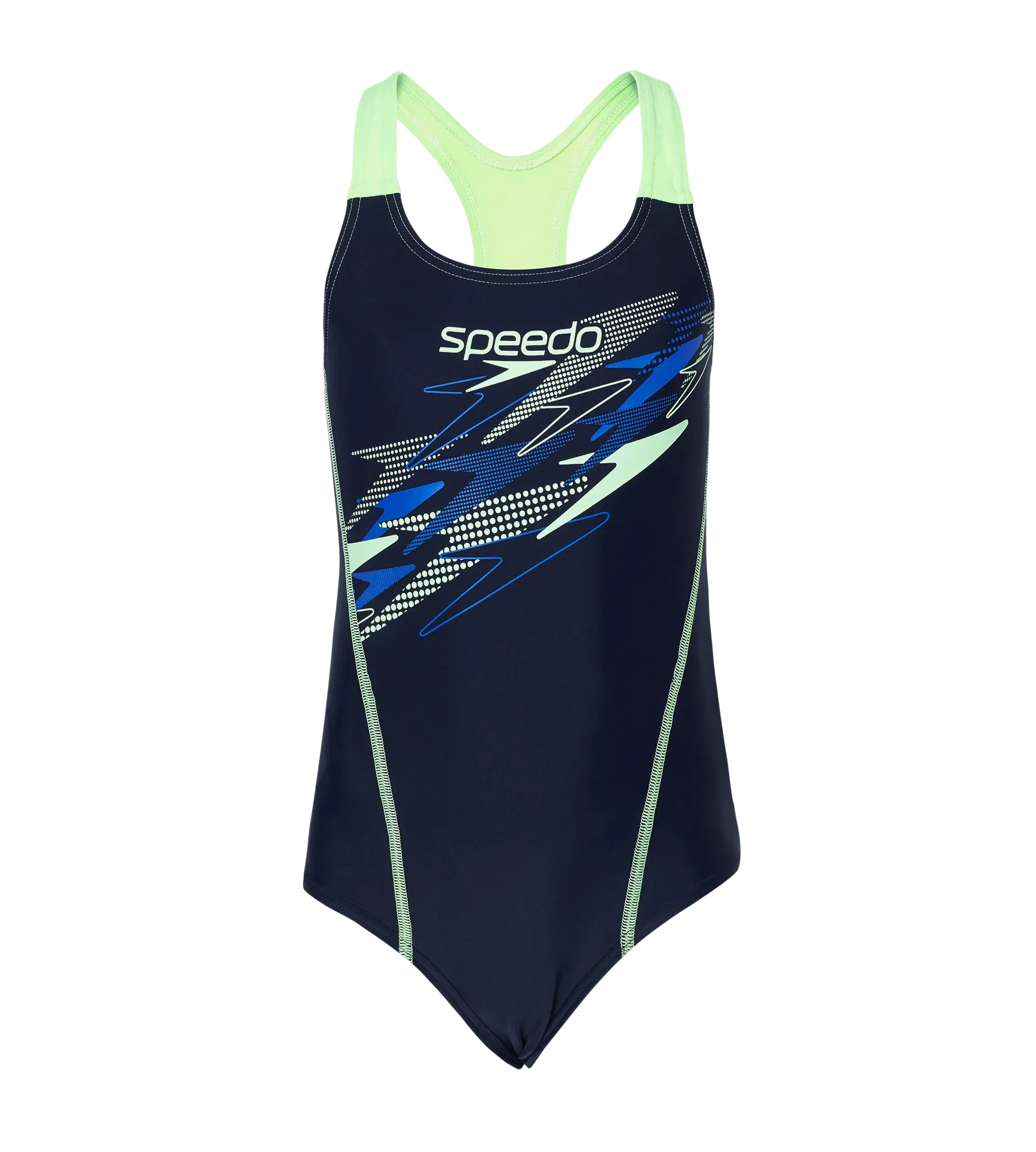 Gir's Endurance10 Medley Print Muscleback V-Cut One Piece Swimsuit - True Navy & Pale Clover - Image 4