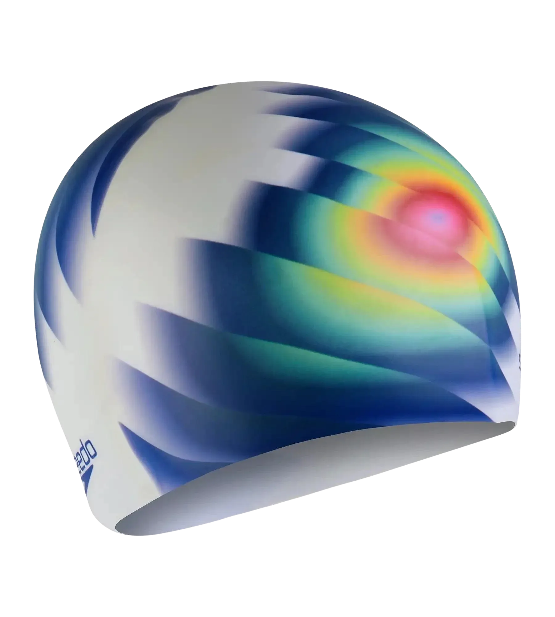Unisex Digital Printed Swim Cap For Men and Women - White & Blue - Image 16