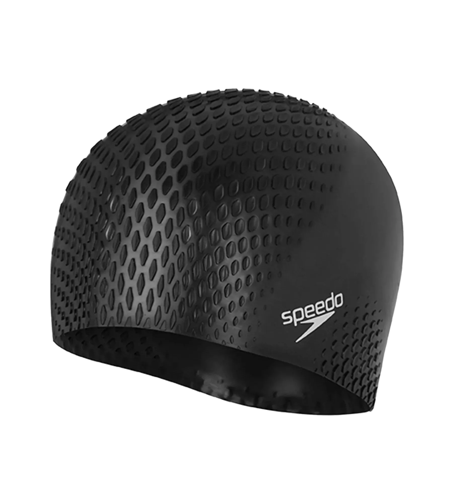 Unisex Adult Bubble Active+ Swim Cap For Men and Women - Black