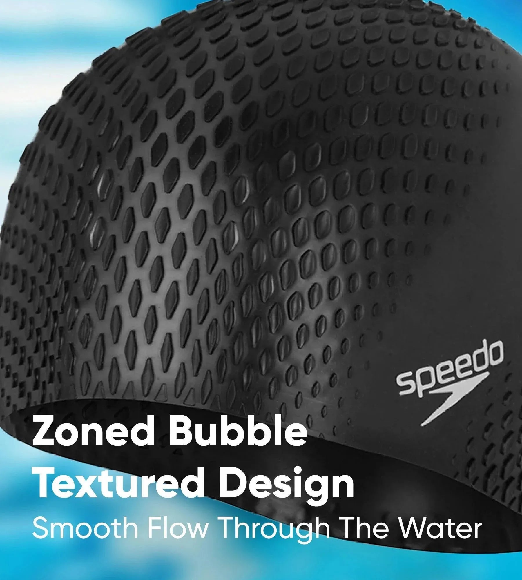 Unisex Adult Bubble Active+ Swim Cap For Men and Women - Black - Image 14