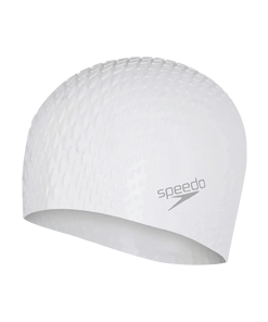 Unisex Bubble Active+ Swim Cap For Men and Women - White