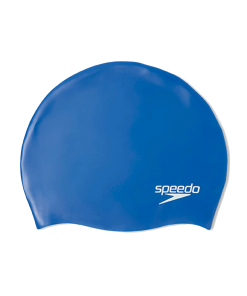 Unisex Kids Moulded Silicone Chlorine Resistant Swim Cap For Boys and Girls - Blue