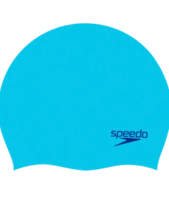 Unisex Kids Moulded Silicon Chlorine Resistant Swim Cap For Boys and Girls - Blue
