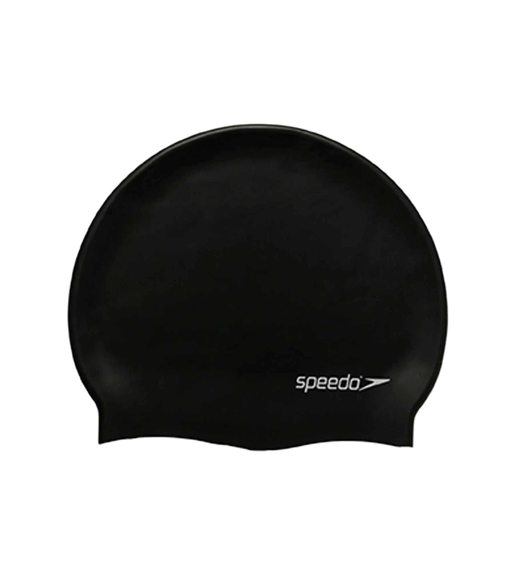 Unisex Flat Silicone Swim Cap For Men and Women - Black