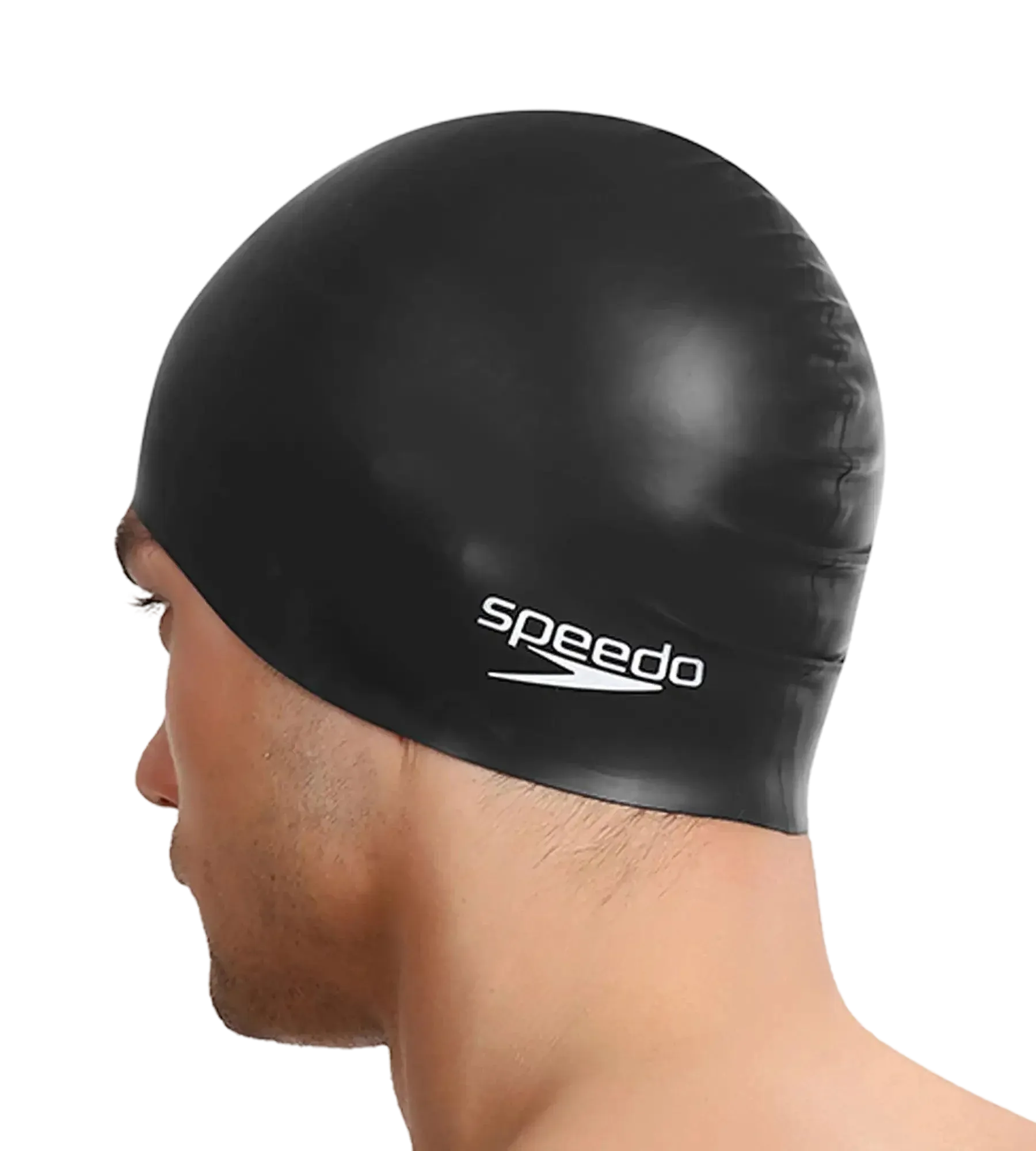 Unisex Flat Silicone Swim Cap For Men and Women - Black - Image 13