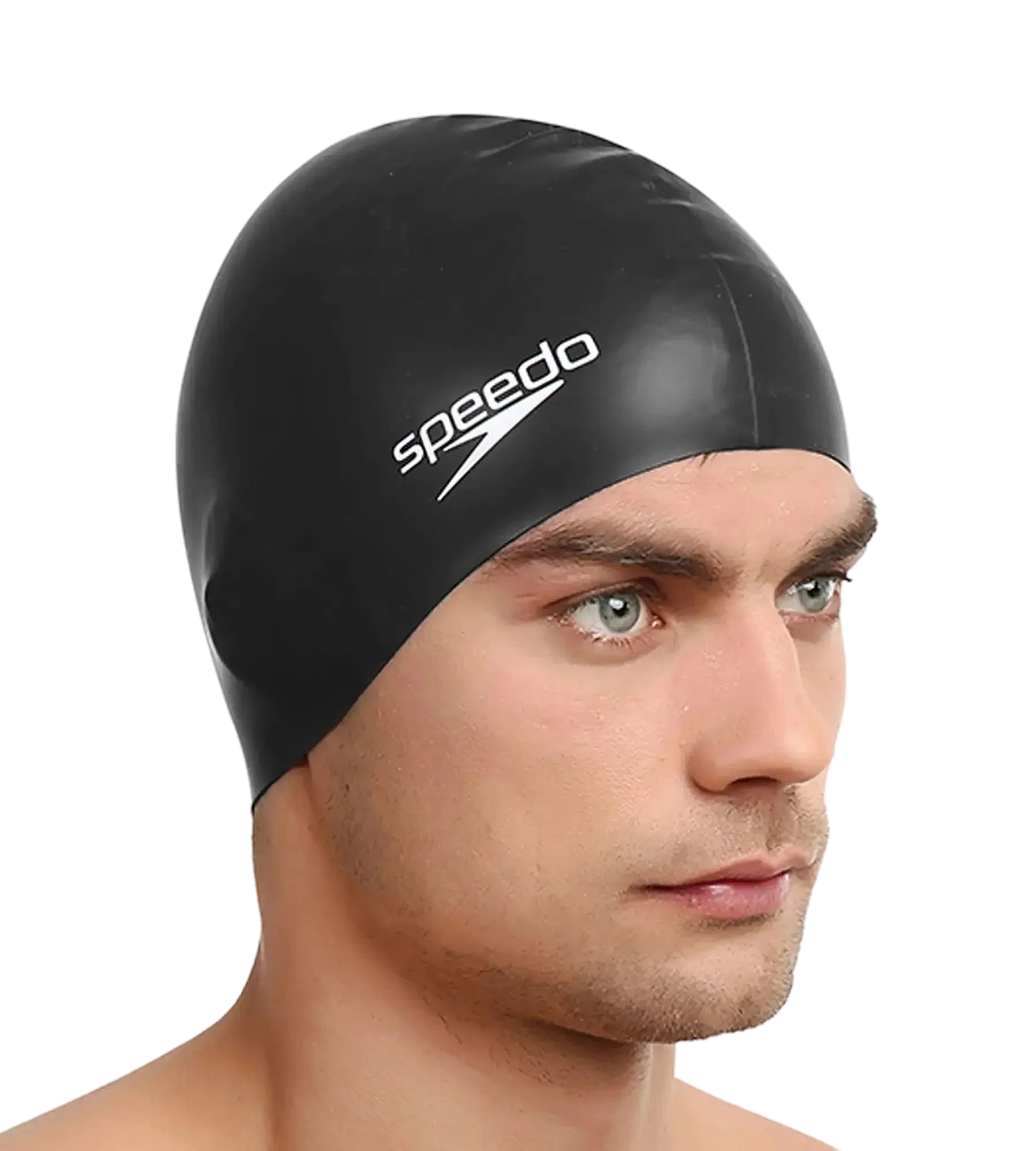 Unisex Flat Silicone Swim Cap For Men and Women - Black - Image 14