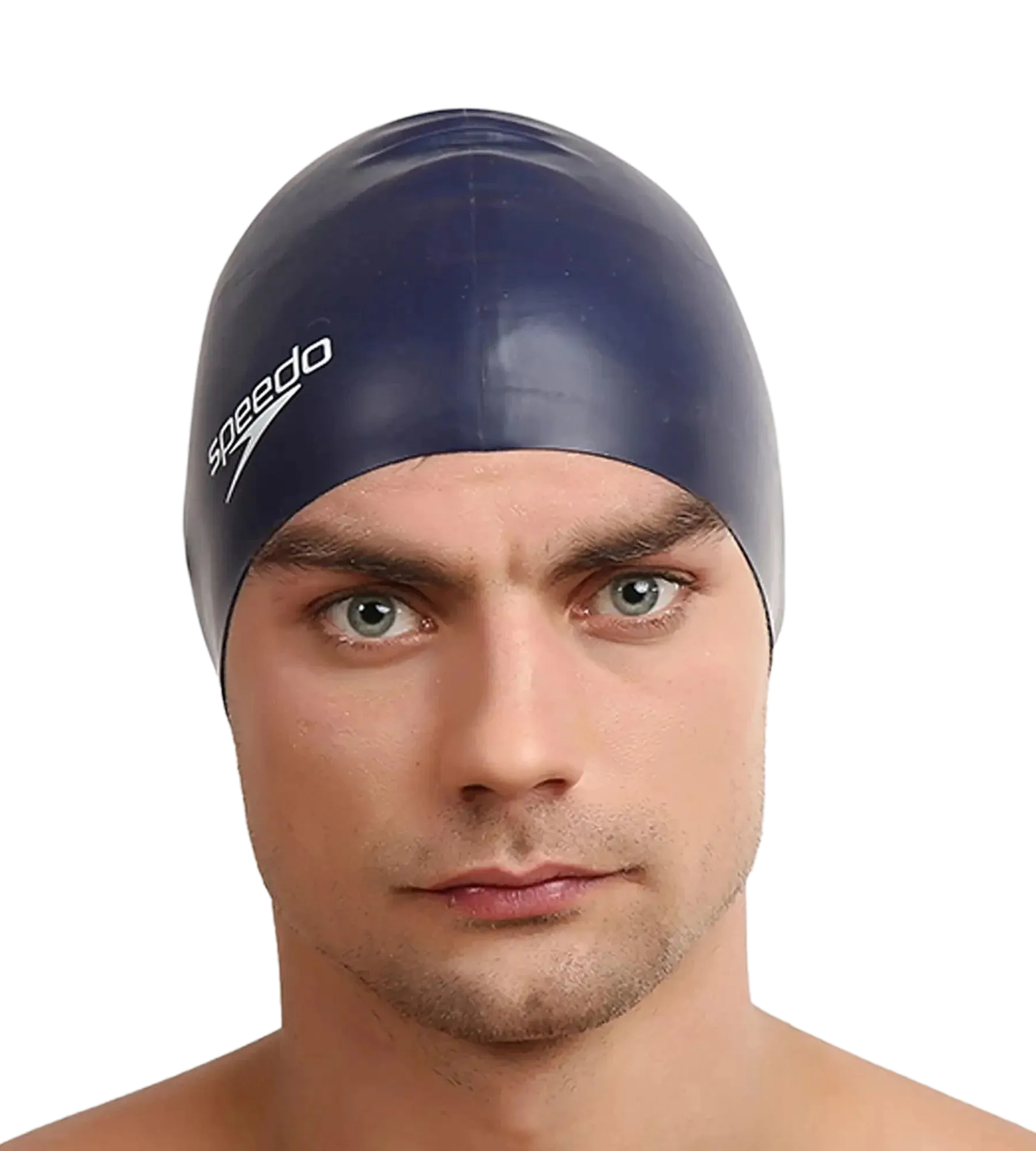 Unisex Flat Silicone Swim Cap For Men and Women - Navy - Image 5