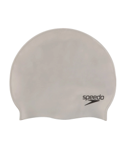 Unisex Flat Silicone Swim Cap For Men and Women - Silver