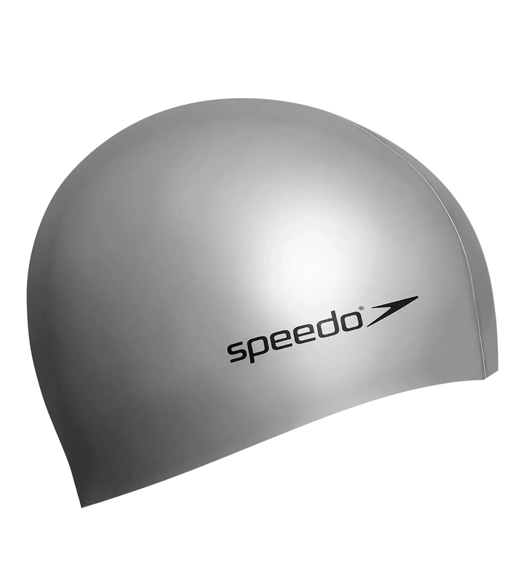 Unisex Flat Silicone Swim Cap For Men and Women - Silver - Image 4