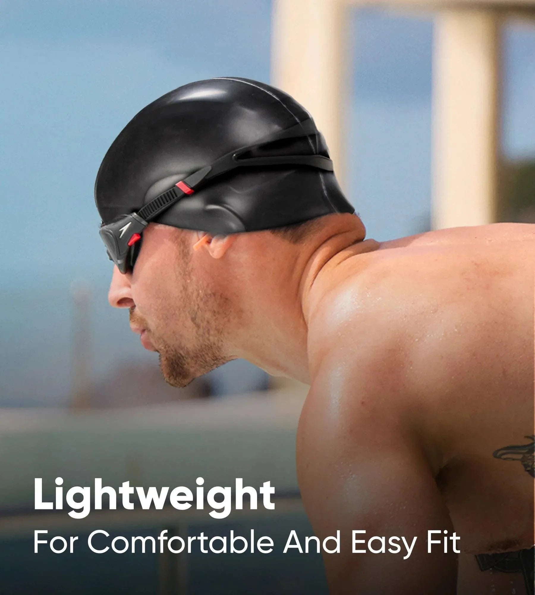 Unisex Kids Flat Silicone Swim Caps - Assorted Colours - Image 4