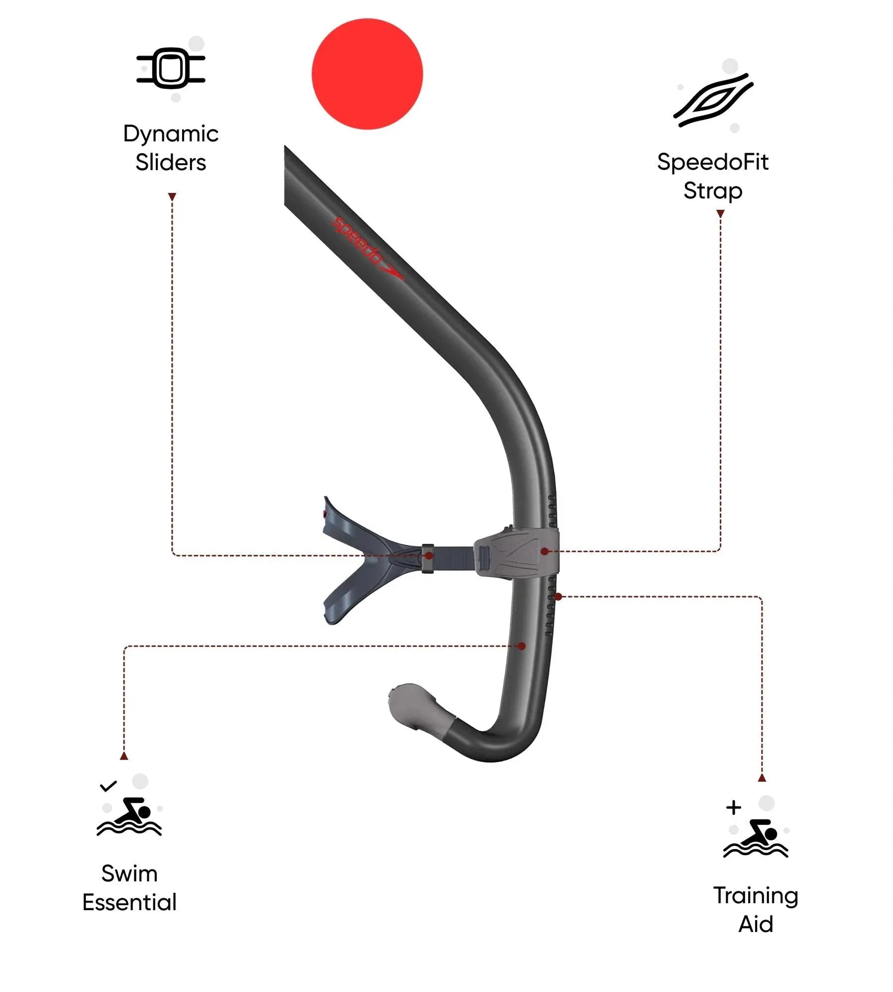 Unisex Adult Bullet Head Centre Snorkel For Men and Women - Black & Smoke - Image 2