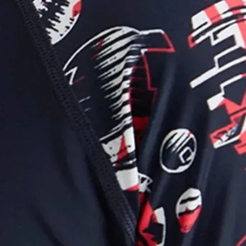 Boy's Endurance 10 Glitchamp Long Sleeve Suntop - True Navy & Lava Red - Image 23