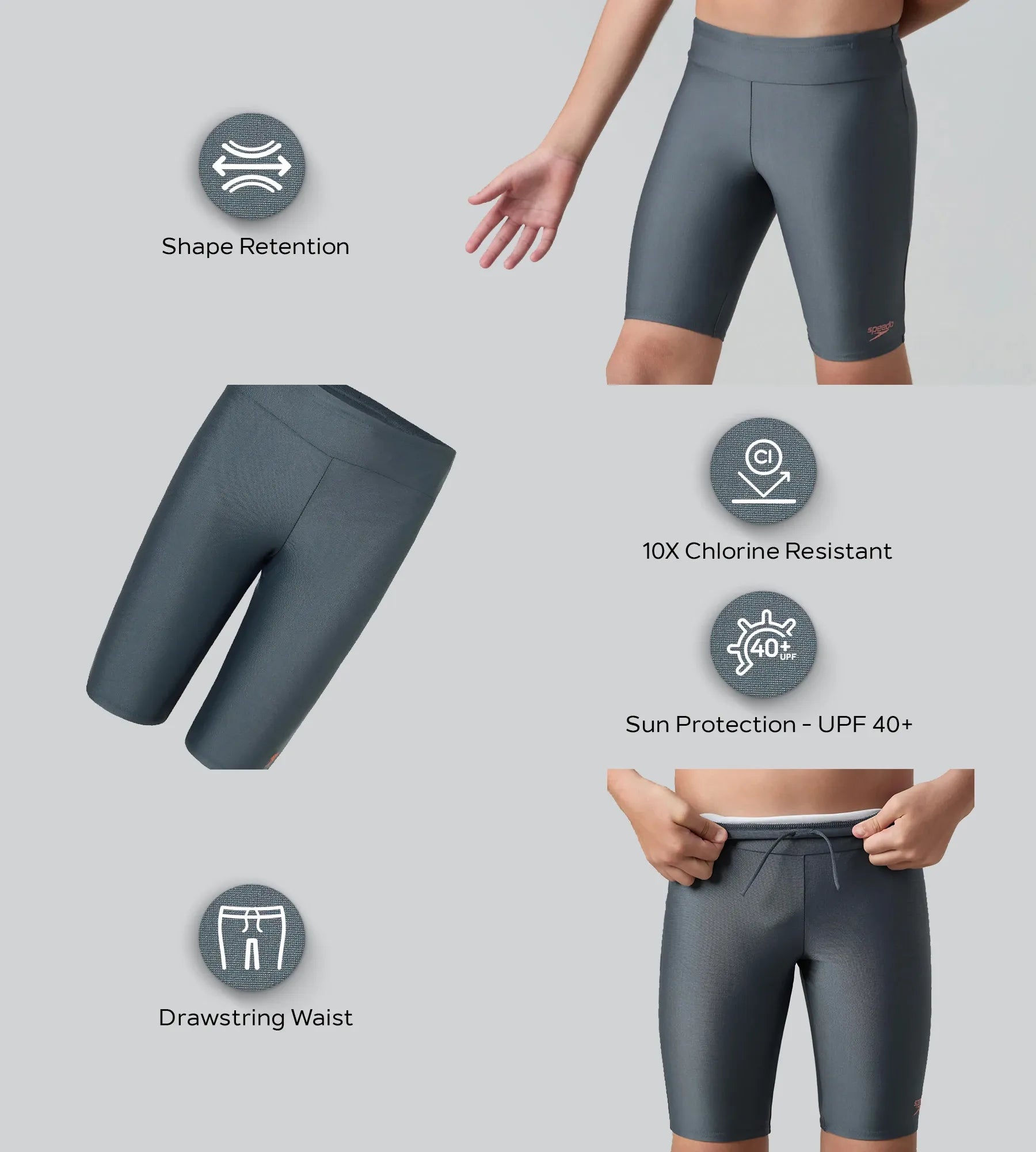 Boy's Endurance10 Essential Houston Jammer - Grey Lead & Tropical Coral - Image 2